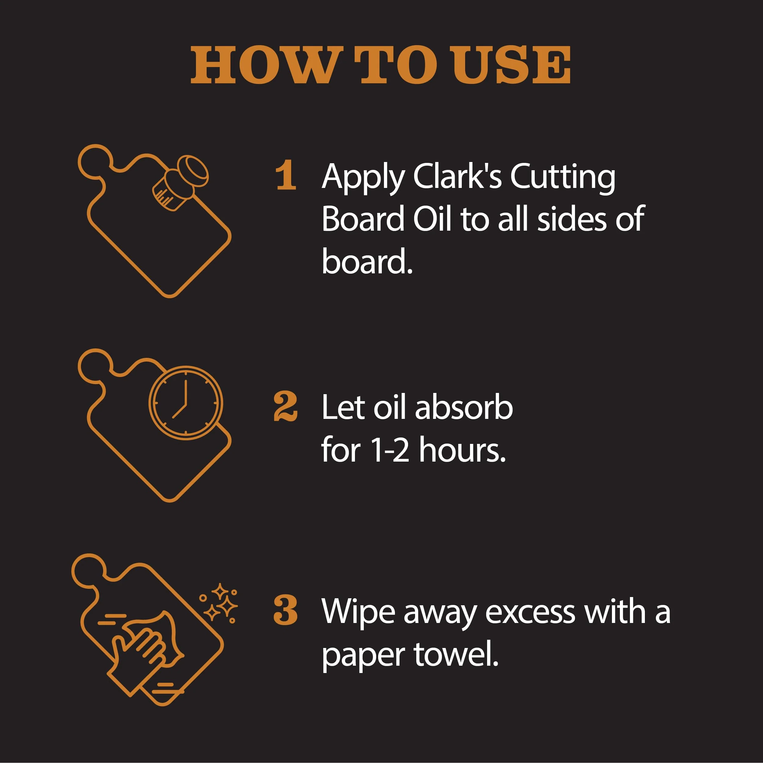 CLARK'S Cutting Board Oil - Food Grade Mineral Oil for Wood Cutting Board - Scented with Orange and Lemon Essential Oils - Butcher Block Conditioner - Restores All Wood - Made in USA, 1 Gallon - Image 4