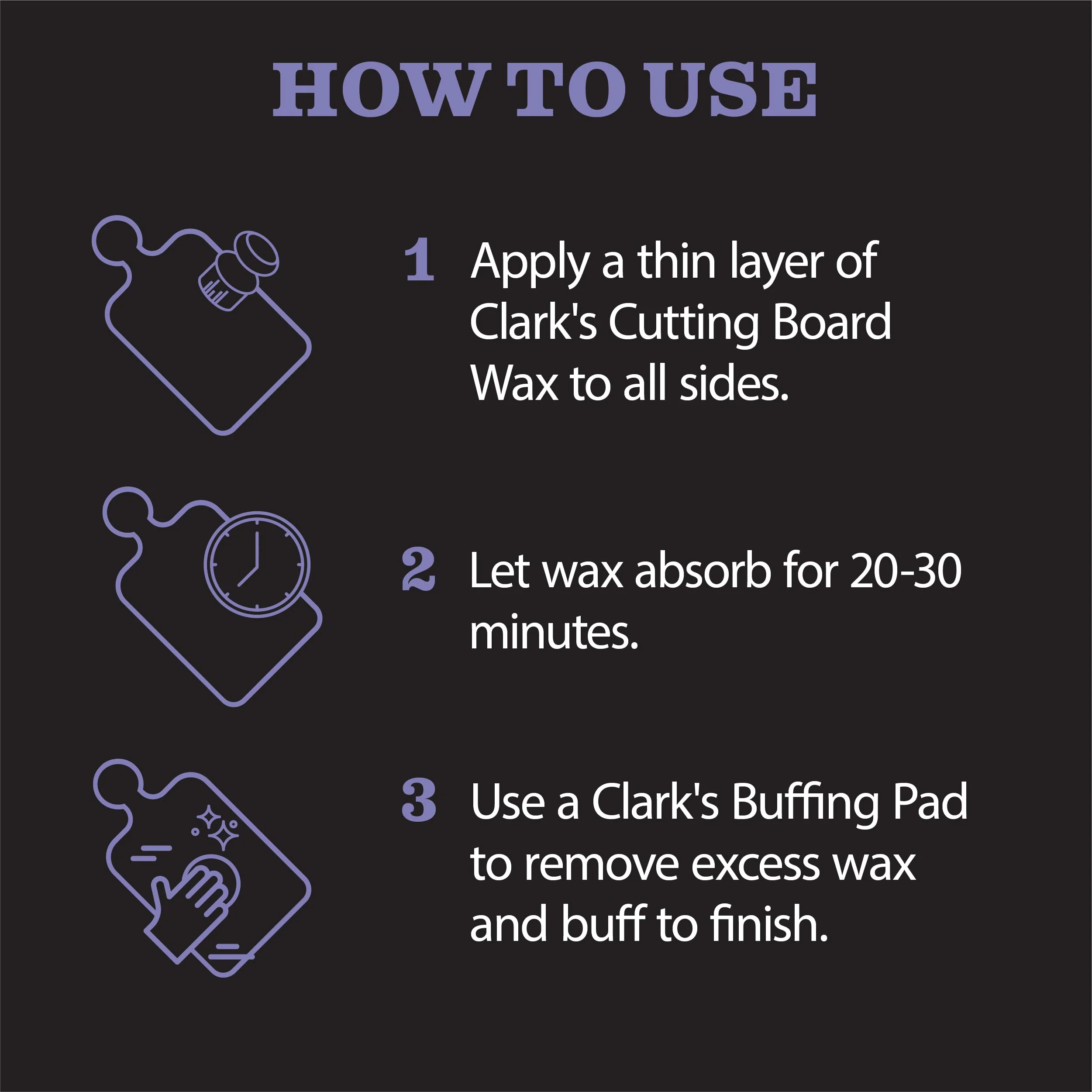 CLARK'S Cutting Board Wax - 2-in-1 Wood Butter & Food Grade Mineral Oil with Beeswax – Butcher Block Conditioner for Cutting Boards – Lavender & Rosemary Essential Oil Scent – Made in USA, 6oz - Image 4