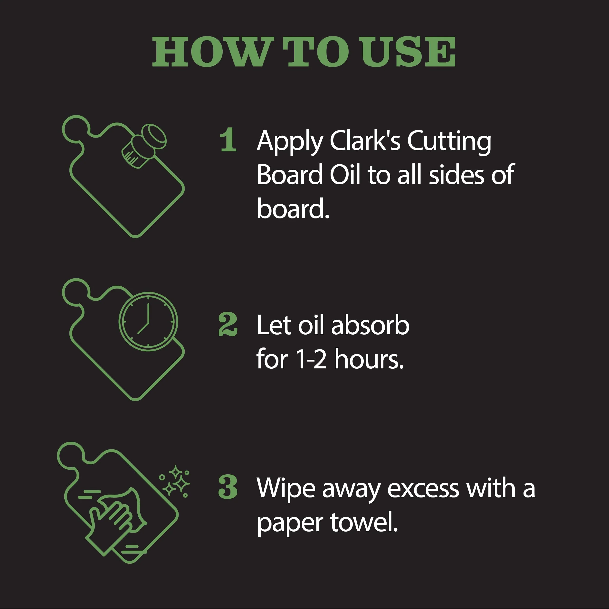 CLARK'S Food Grade Mineral Oil (12oz) and Carnauba Wax (6oz) Set - 100% Natural Butcher Block Oil and Cutting Board Wax - Food Safe Beeswax and Wood Cutting Board Oil with Lemongrass Extract - Image 3