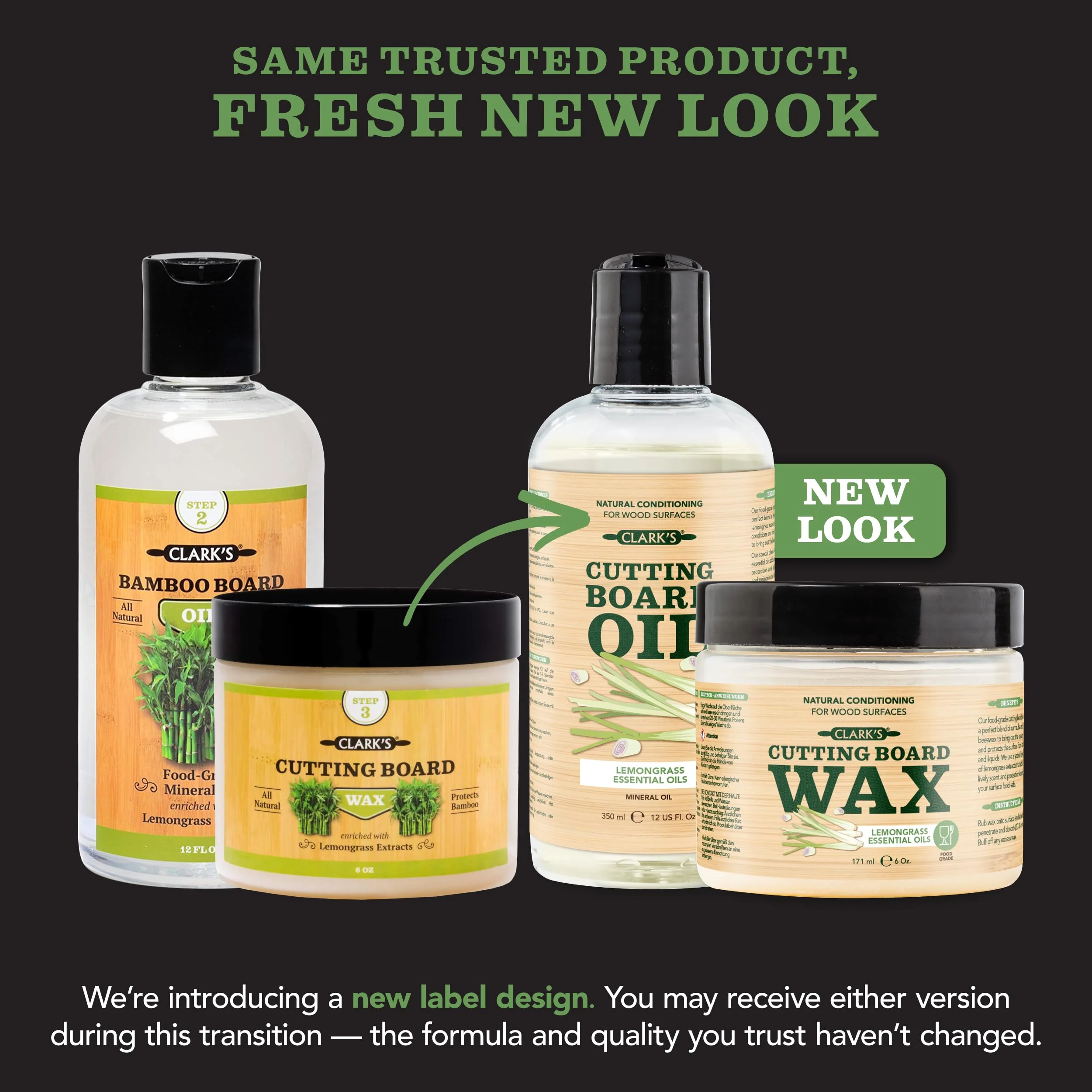 CLARK'S Food Grade Mineral Oil (12oz) and Carnauba Wax (6oz) Set - 100% Natural Butcher Block Oil and Cutting Board Wax - Food Safe Beeswax and Wood Cutting Board Oil with Lemongrass Extract - Image 4