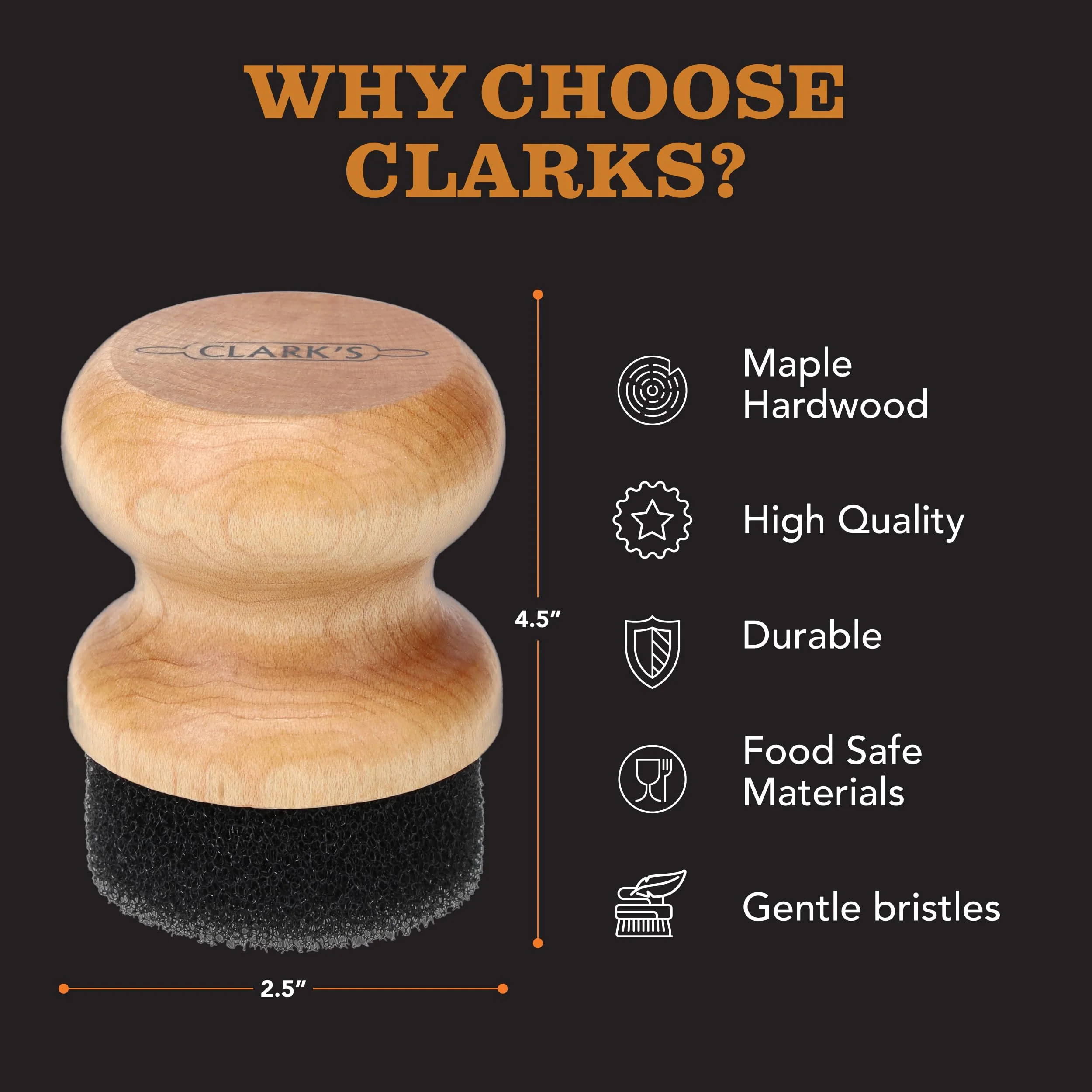 CLARK'S Food Grade Mineral Oil & Wax Applicator for Round Wood Cutting Board, Butcher Blocks, Bamboo, and Utensils – USA Maple Construction - Image 9