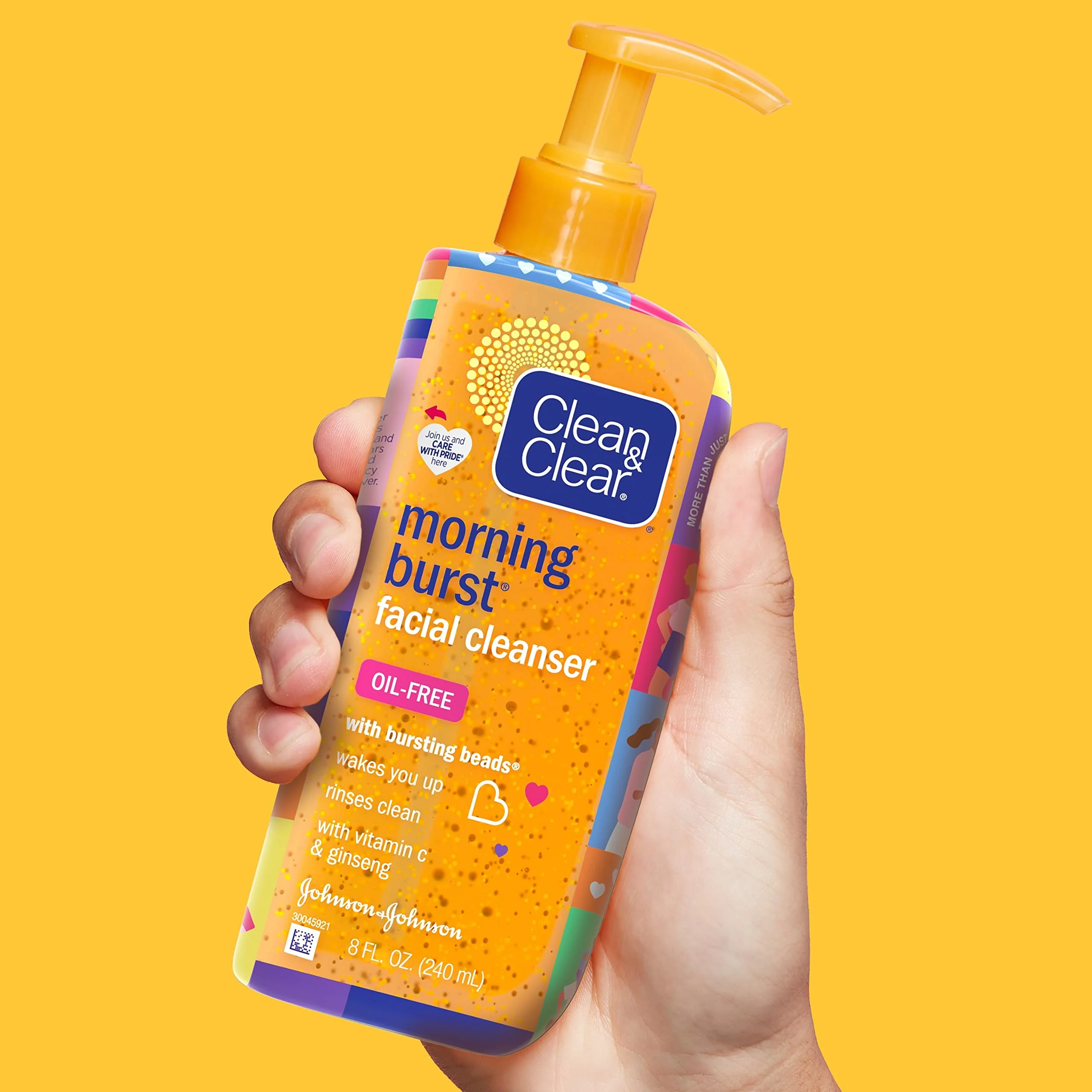 Clean & Clear Morning Burst Oil-Free Facial Cleanser, Brightening Vitamin C & Ginseng, Daily Face Wash, Hypoallergenic, Special Care with Pride Packaging, Value Two Pack, 8 Fl. Oz - Image 5