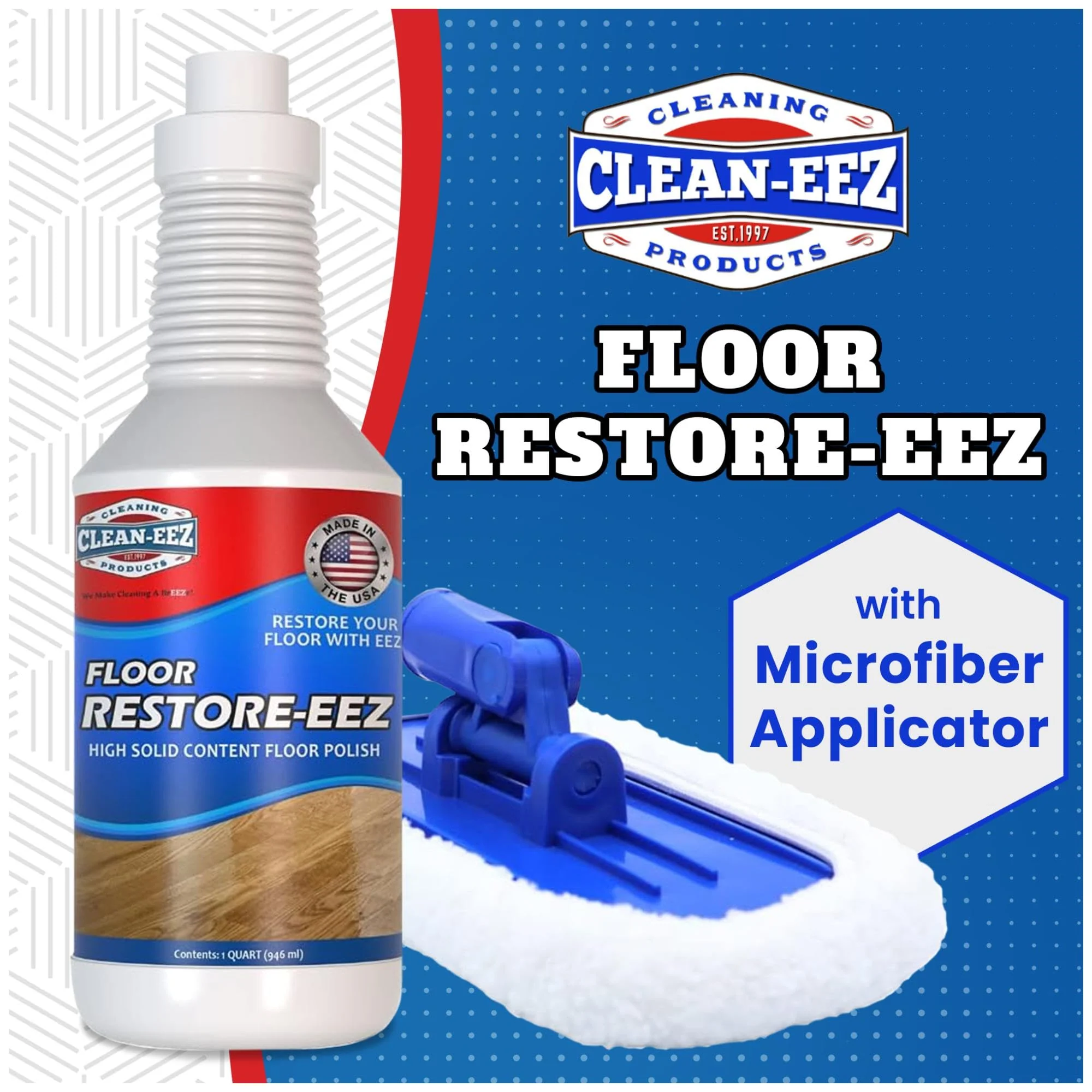 Clean-eez Ultimate Floor Restorer & Polish - Revitalize, Protect, Shine Wood, Laminate, Vinyl, Bamboo, Slate, Terracotta & More (1 Bottle W/Microfiber) - Image 7