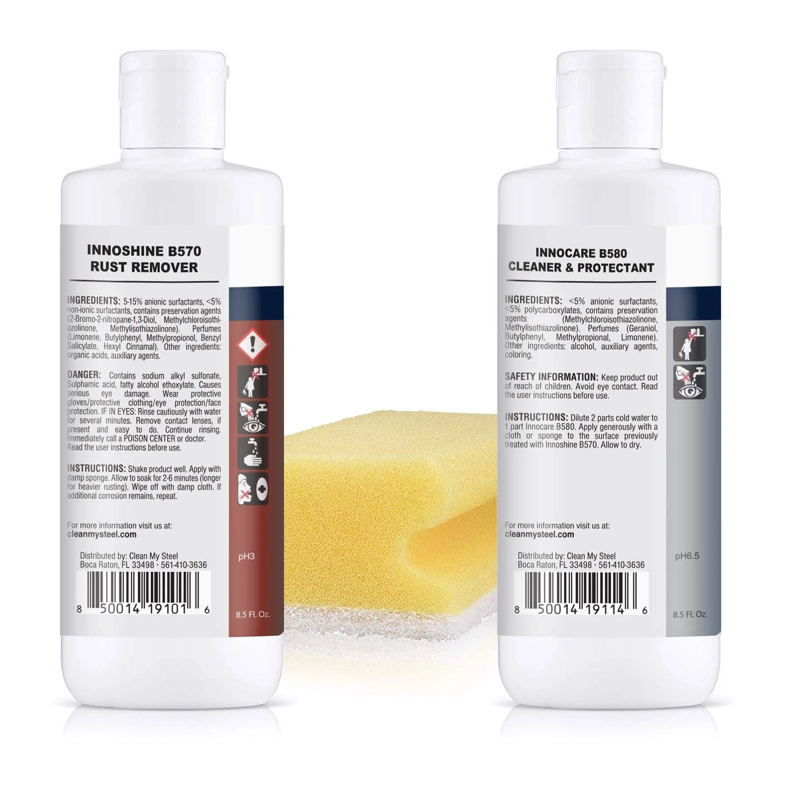 CLEAN MY STEEL Stainless Steel Rust Stain Remover & Cleaner Kit, NSF Safe for Food Areas. Includes Cleaner for Commercial Equipment, Appliances, Gloves & Sponge (8.5 oz) - Image 7