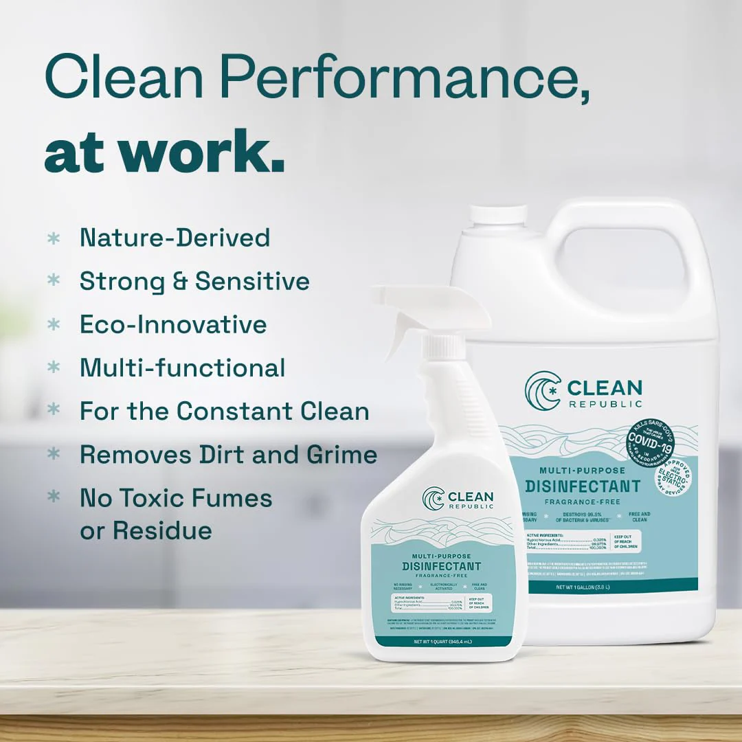 Clean Republic Multi-Purpose Disinfectant, Cleaning Spray, 32 Fluid Ounce Bottle, 2-Pack - Image 2