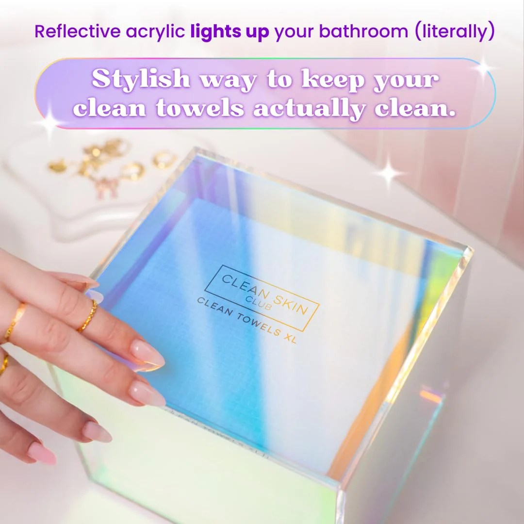 CLEAN SKIN CLUB The Prism Box for Clean Towels XL, Vibrant Storage Solution for 50 Disposable Towels, Stylish and Functional Bathroom Accessory - Image 5