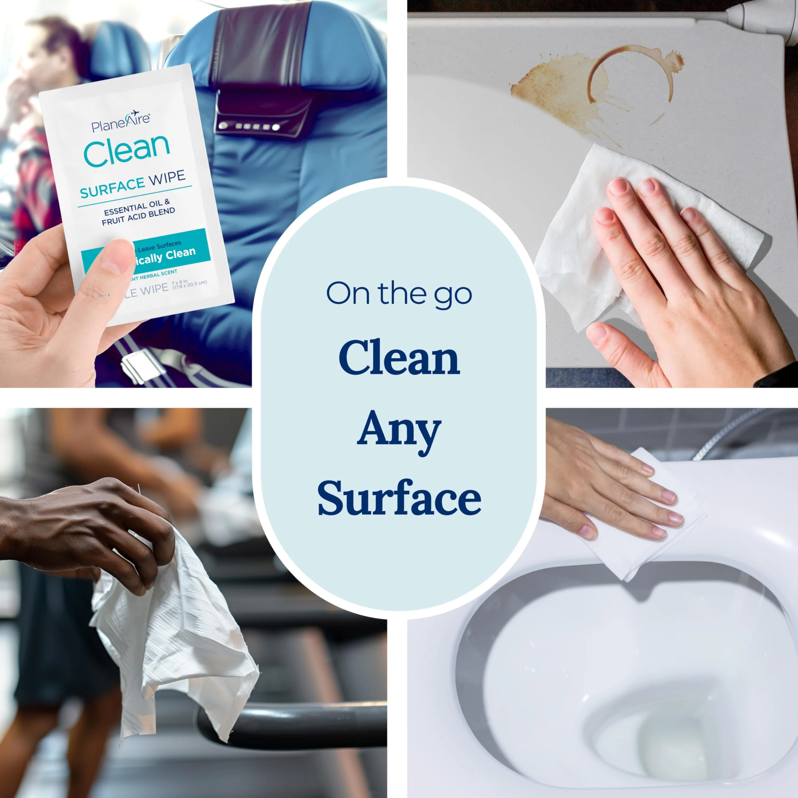 Clean Wipes | Surface Cleaning Wipes | Individually Wrapped Travel Wipes | All Purpose Cleaning Wipes | Airplane Travel Essentials | Travel Cleaning Supplies | On the Go | Essential Oils | 4 Pack - Image 6