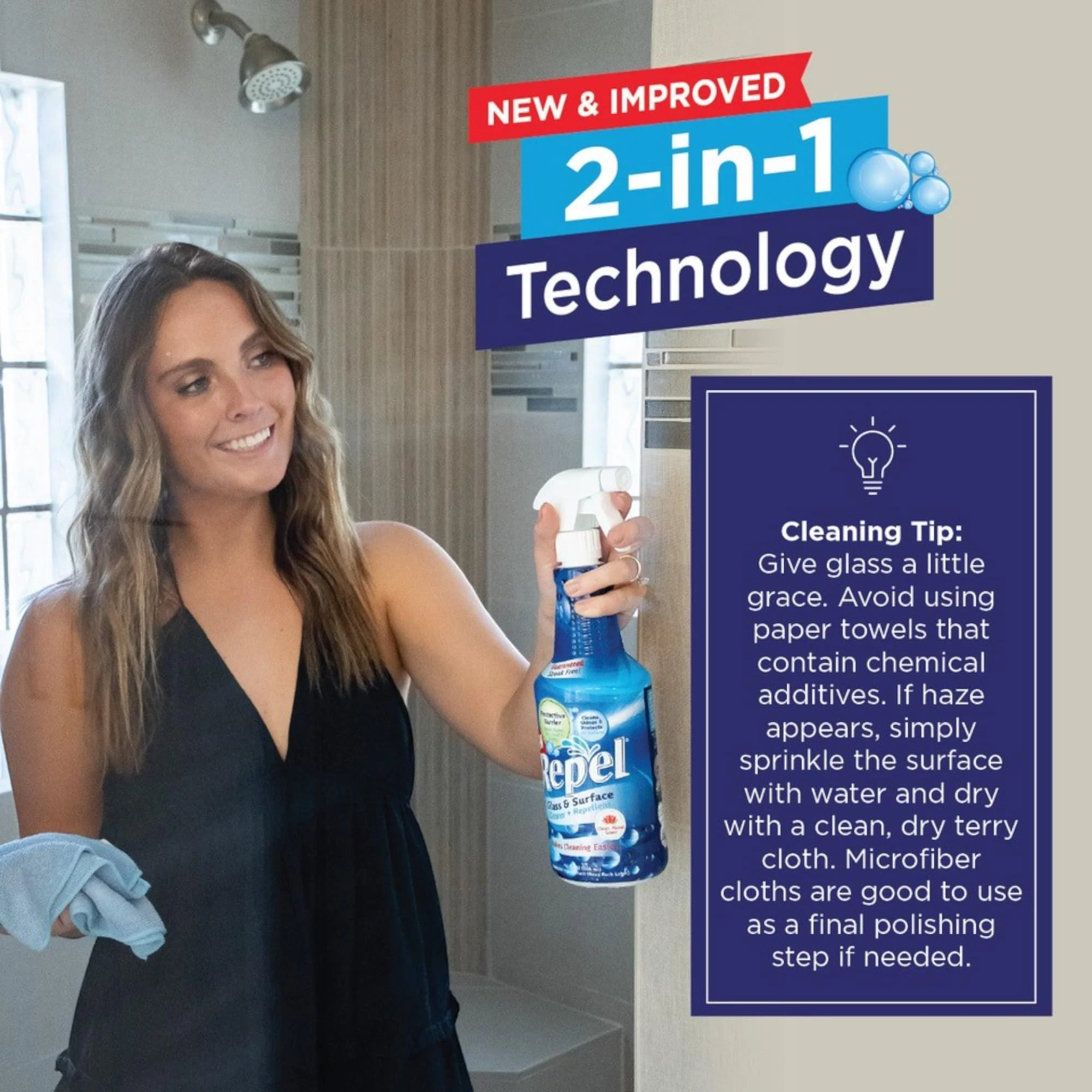 Clean-X REPEL Glass & Surface Cleaner 32 fl. oz. - Cleans & Repels water spots and dirt on glass, mirror, tile and multi surface by UNELKO (2) - Image 7