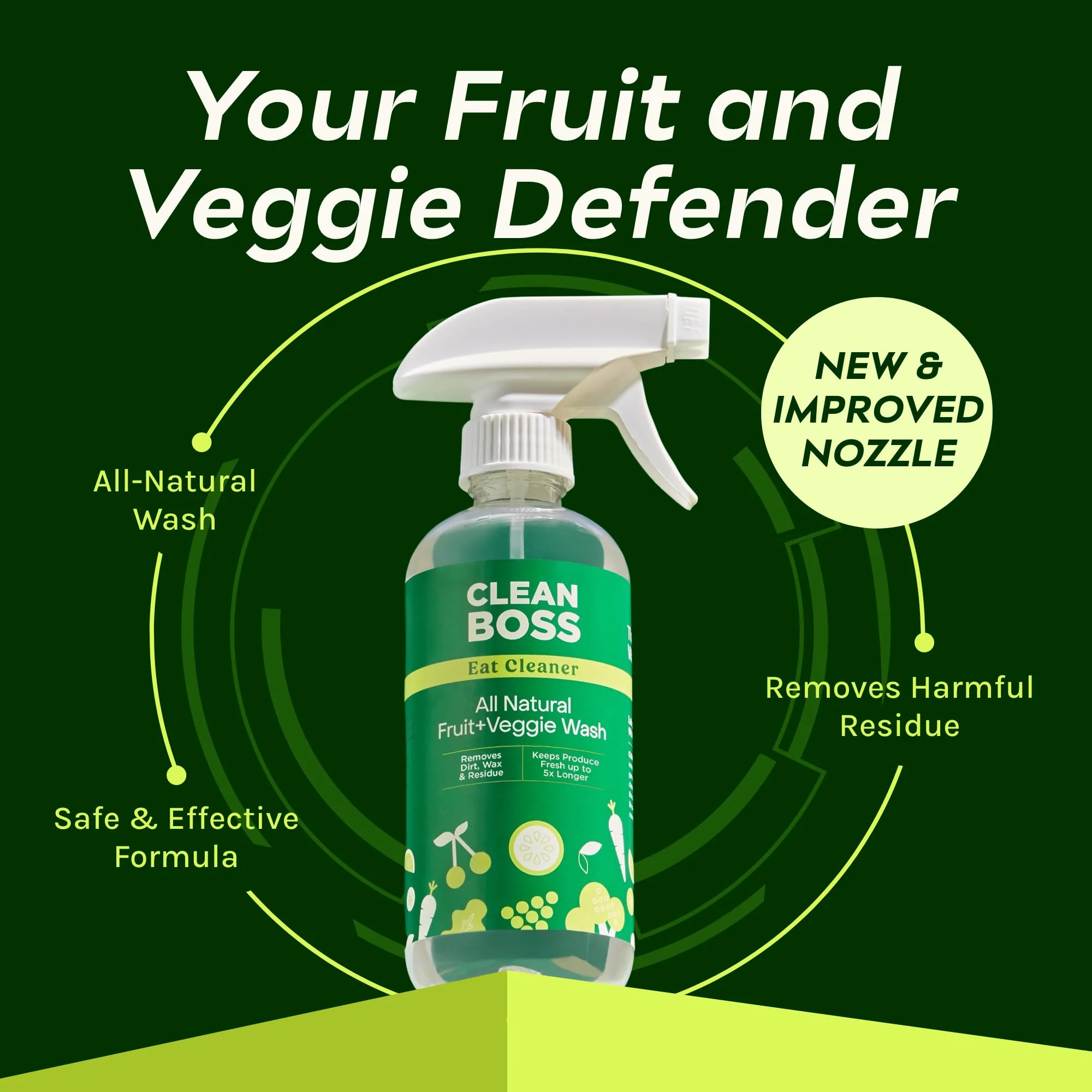 CleanBoss - Eat Cleaner, 12 oz (3 Pack) with one Trigger - Keeps Produce Fresh, Vegan, Gluten Free - Image 9