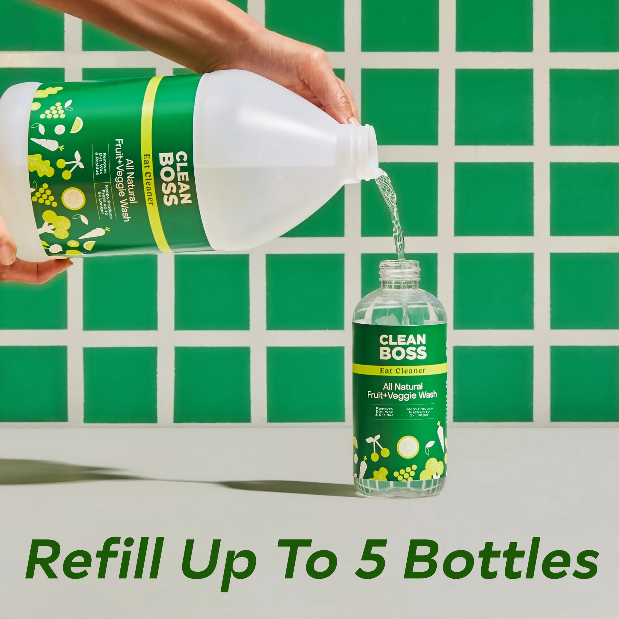 CleanBoss Eat Cleaner Triple-Action Fruit + Veggie Wash Refill - 64 oz - Removes Harmful Residue - Keeps Produce Fresh Up to 5X Longer - Vegan, Gluten Free - Image 4