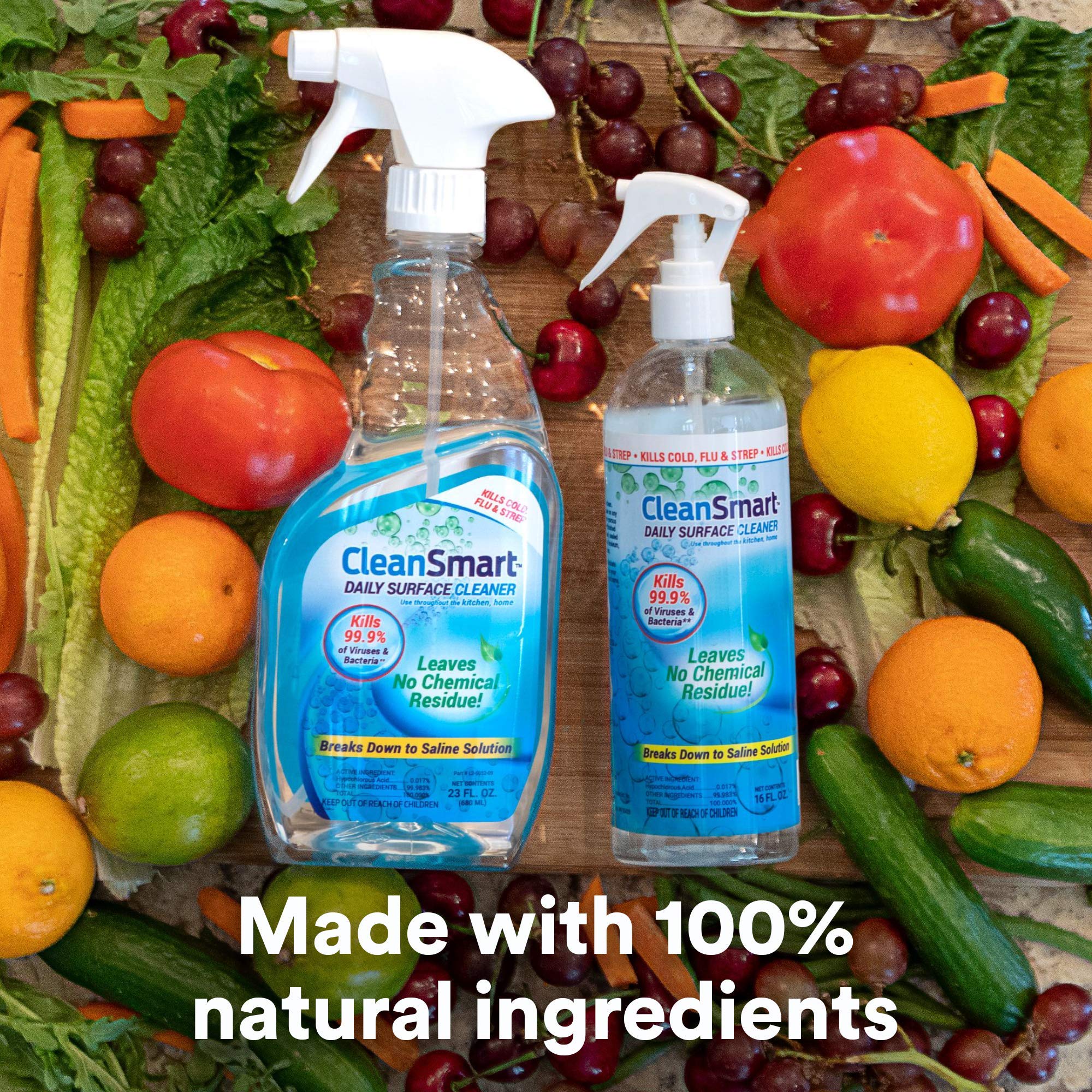 CleanSmart Daily Surface Cleaner and Pet-Safe Disinfectant, Kills 99.9% of Viruses, Bacteria, 23 ounce Bottle (Pack of 2) - Image 6