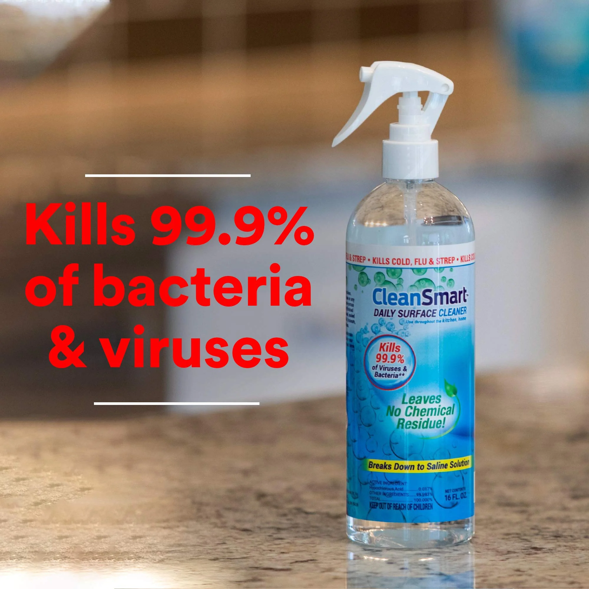 CleanSmart Daily Surface Spray Disinfectant, Kills 99.9% of Viruses, Bacteria, Mold & Fungus, 16 oz Bottle (Pack of 3) - Image 9