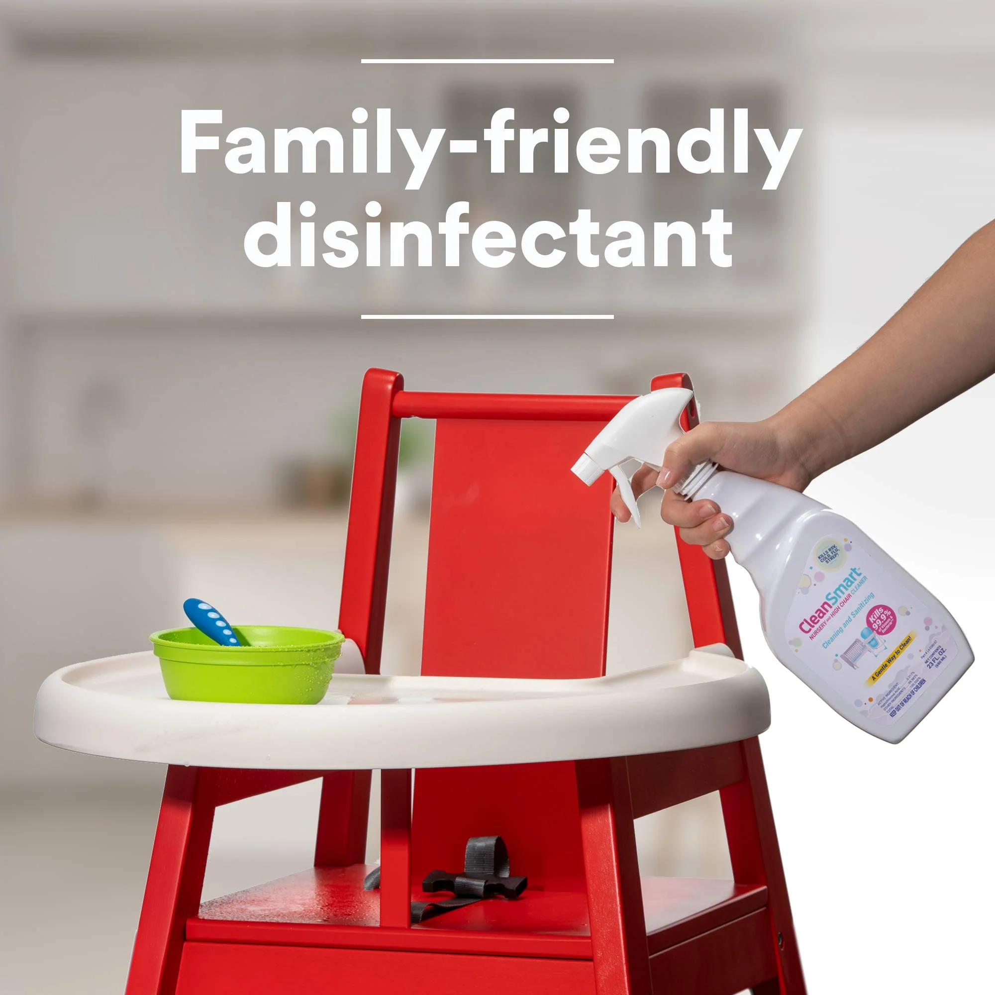 CleanSmart Nursery & High Chair Cleaner, 23 Ounce Bottle (Pack of 2), Hypochlorous Naturally Kills 99.9% of Viruses like RSV & Flu with Zero Residue - Image 6