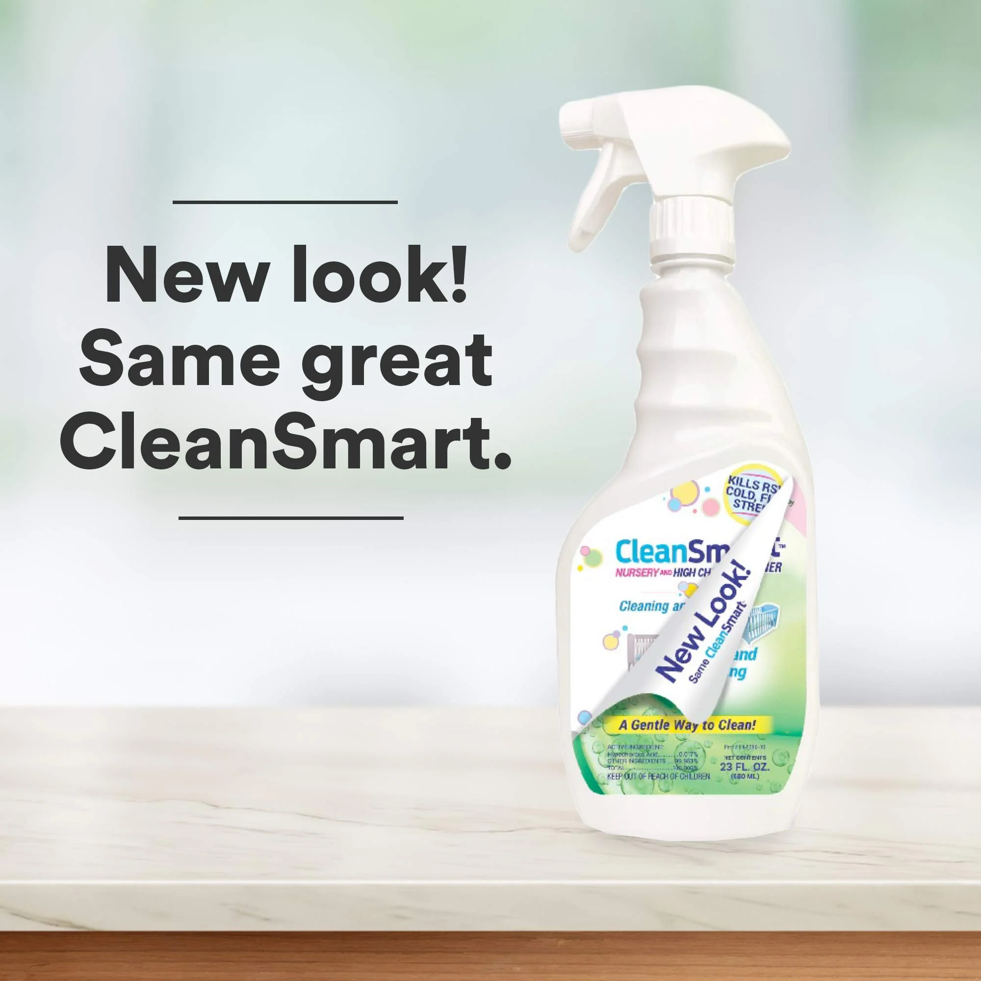 CleanSmart Nursery & High Chair Cleaner, 23 Ounce Bottle (Pack of 2), Hypochlorous Naturally Kills 99.9% of Viruses like RSV & Flu with Zero Residue - Image 7