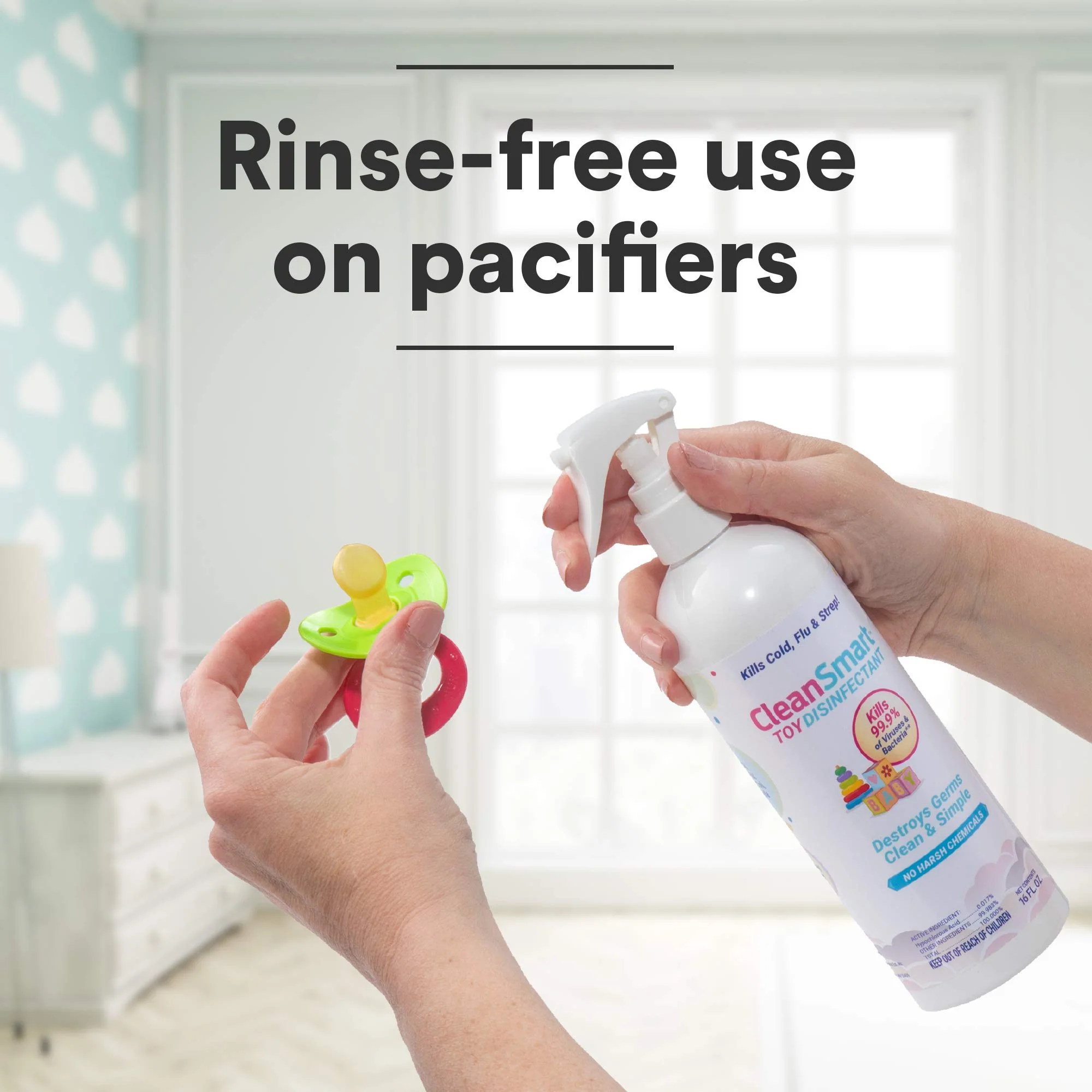 CleanSmart Toy Disinfectant Spray Kills 99.9% of Viruses and Bacteria, Rinse Free, 16 oz Bottle, (Pack of 2) - Image 5