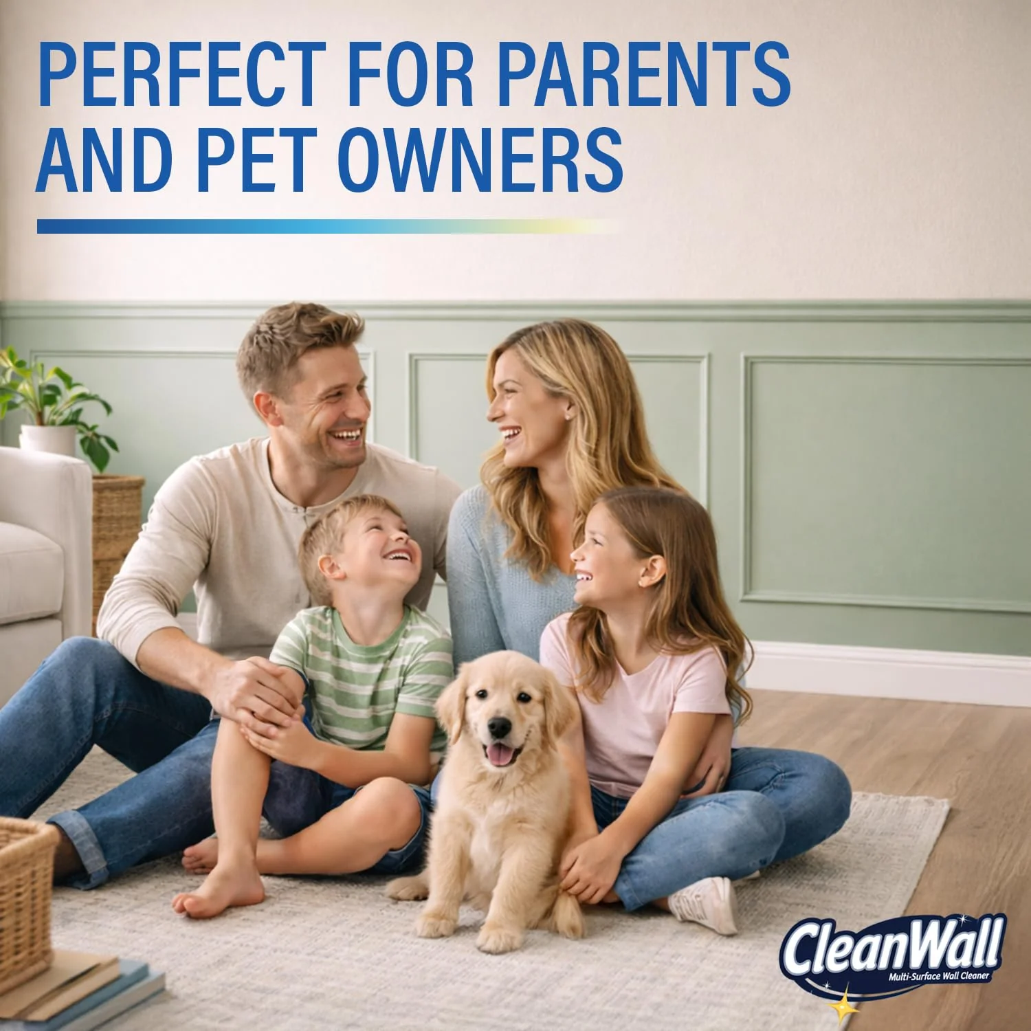 CleanWall Wall, Door & Baseboard Cleaner Spray – 32 oz Multi-Surface Formula Safe for Painted Walls – Made in USA – Family-Friendly – Tackles Everyday Kid Messes like Handprints, Smudges & Crayon - Image 2
