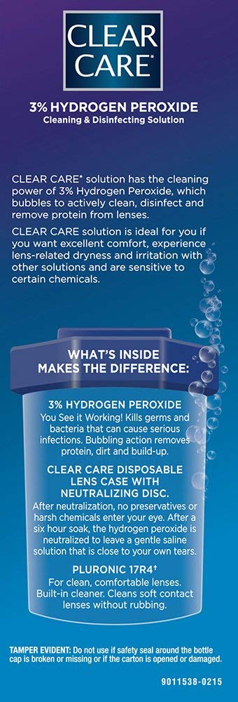 CLEAR CARE Cleaning & Disinfecting Contact Lens Solution, 12 fl oz, Twin Pack, For Soft & RGP Lenses, No Rubbing, Preservative-Free, Included Lens Case, Deep Cleans and Removes Deposits - Image 4