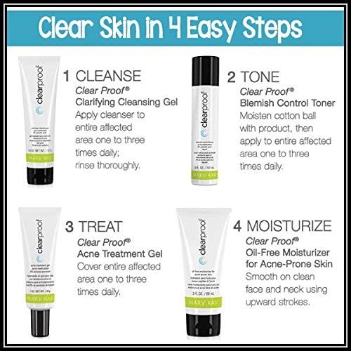 Clear Skin 4-Step Acne Treatment Set – Cleanser, Toner, Acne Gel & Oil-Free Moisturizer for Oily and Acne-Prone Skin - Image 3