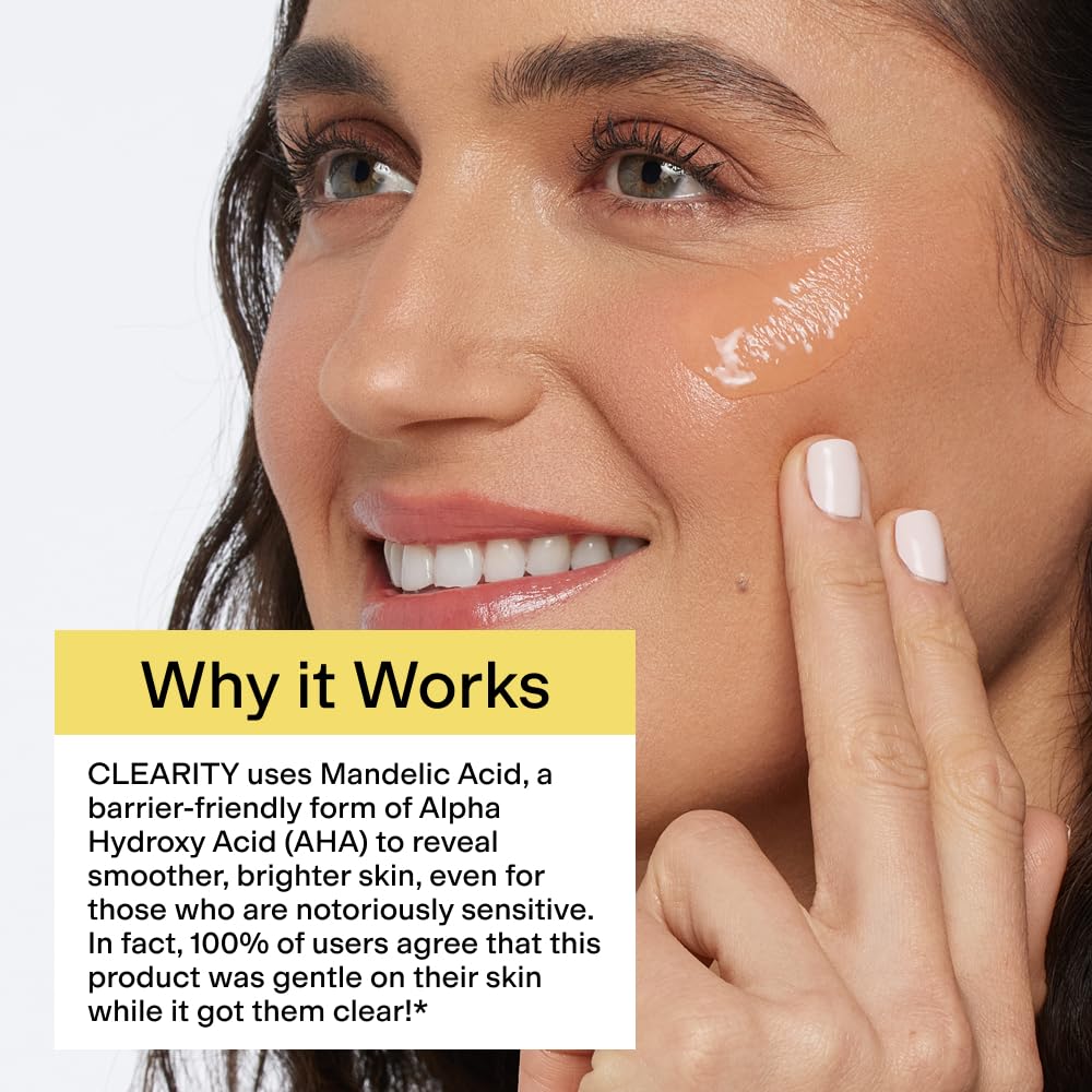 CLEARSTEM - CLEARITY The Blackhead Dissolver Mandelic Acid Serum - Vitamin C, Turmeric, Collagen Boost - All Skin Types - Facial Skin Care Products - Gluten Free, Cruelty Free - 1 fl oz / 29ml - Image 3