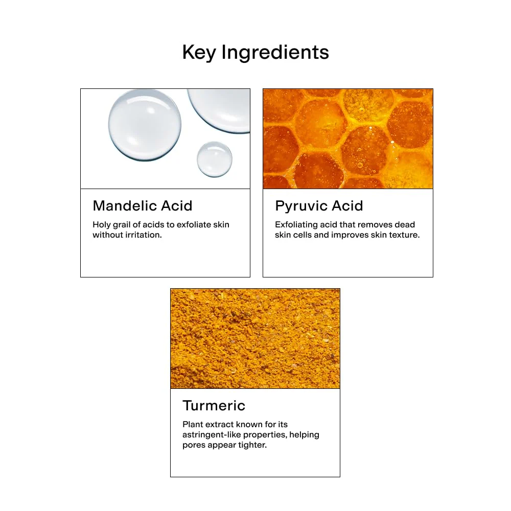CLEARSTEM - CLEARITY The Blackhead Dissolver Mandelic Acid Serum - Vitamin C, Turmeric, Collagen Boost - All Skin Types - Facial Skin Care Products - Gluten Free, Cruelty Free - 1 fl oz / 29ml - Image 5