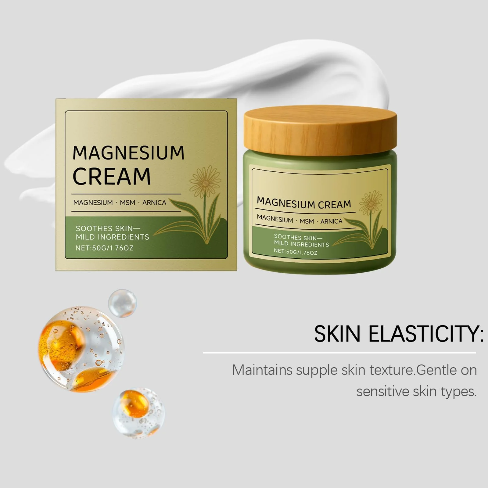 CleJoy Magnesium Cream with MSM & Arnica - 50g/1.76oz, Mild Ingredients for Skin Soothing, Daily Body Care Cream - Image 6