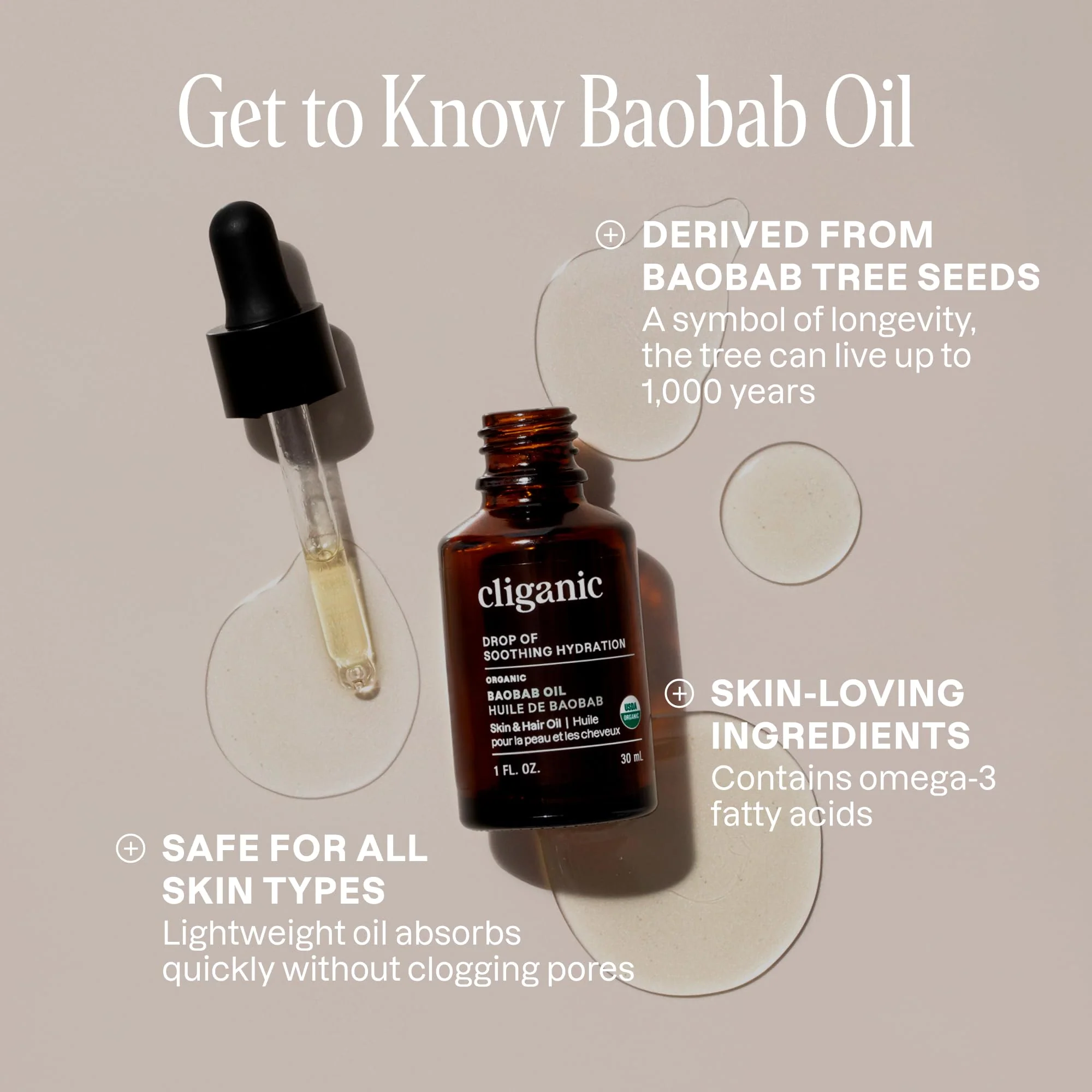 Cliganic Organic Baobab Oil, 100% Pure - For Face & Hair | Natural Cold Pressed Unrefined - Image 6