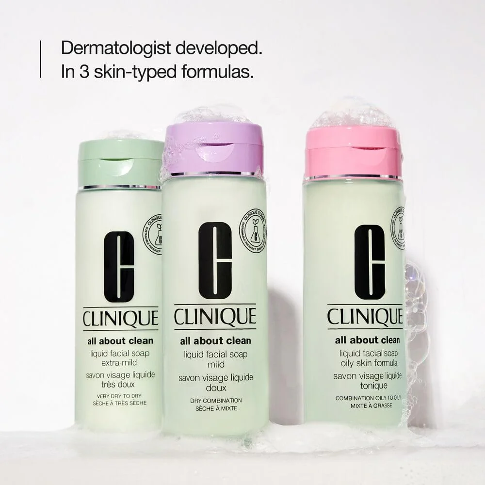 Clinique 3-Step All About Clean Liquid Facial Cleanser Soap | Face Wash For Oily Skin| Skin Type 4, 13.5 Fl Oz - Image 5