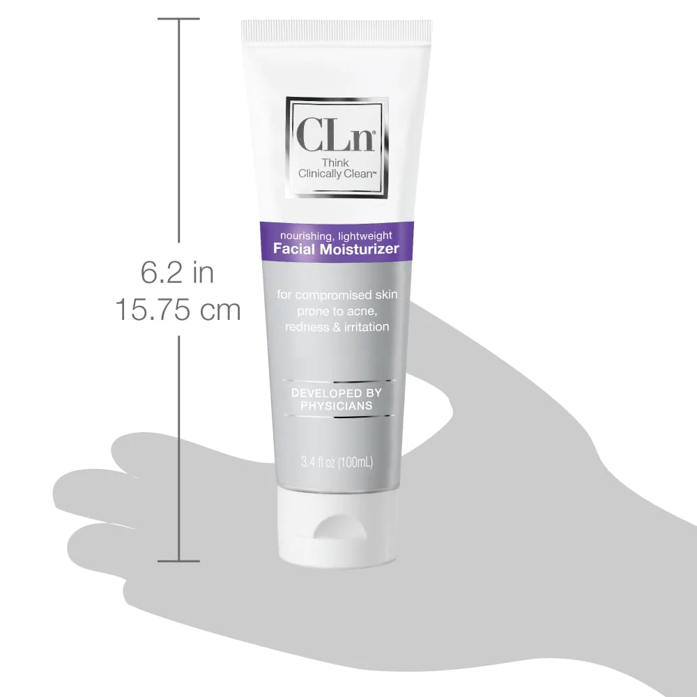 CLn® Facial Moisturizer - Soothes & Calms Skin, Helps Reduce Appearance of Redness, Locks in Moisture without Clogging Pores, Dermatologist & Clinically Tested, 3.4 oz. - Image 2