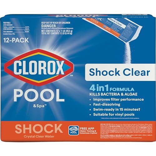 Clorox® Pool&Spa™ Shock Clear, for Crystal Clear Swimming Pool Water, Swim-ready in 15 minutes, Suitable for vinyl pools (12-Pack) - Image 8