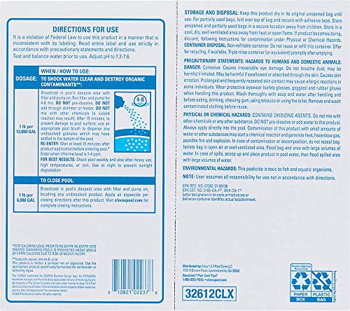 Clorox® Pool&Spa™ Shock Plus, for Crystal Clear Swimming Pool Water, Swim-ready in 15 minutes, Suitable for vinyl pools 12 Count (Pack of 1) - Image 8