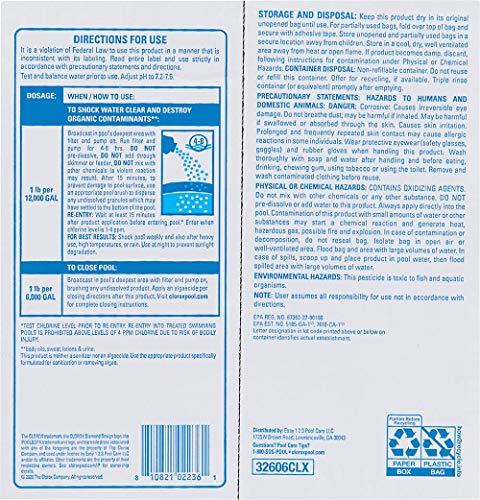 Clorox® Pool&Spa™ Shock Plus, for Crystal Clear Swimming Pool Water, Swim-ready in 15 minutes, Suitable for vinyl pools (6-Pack) - Image 8