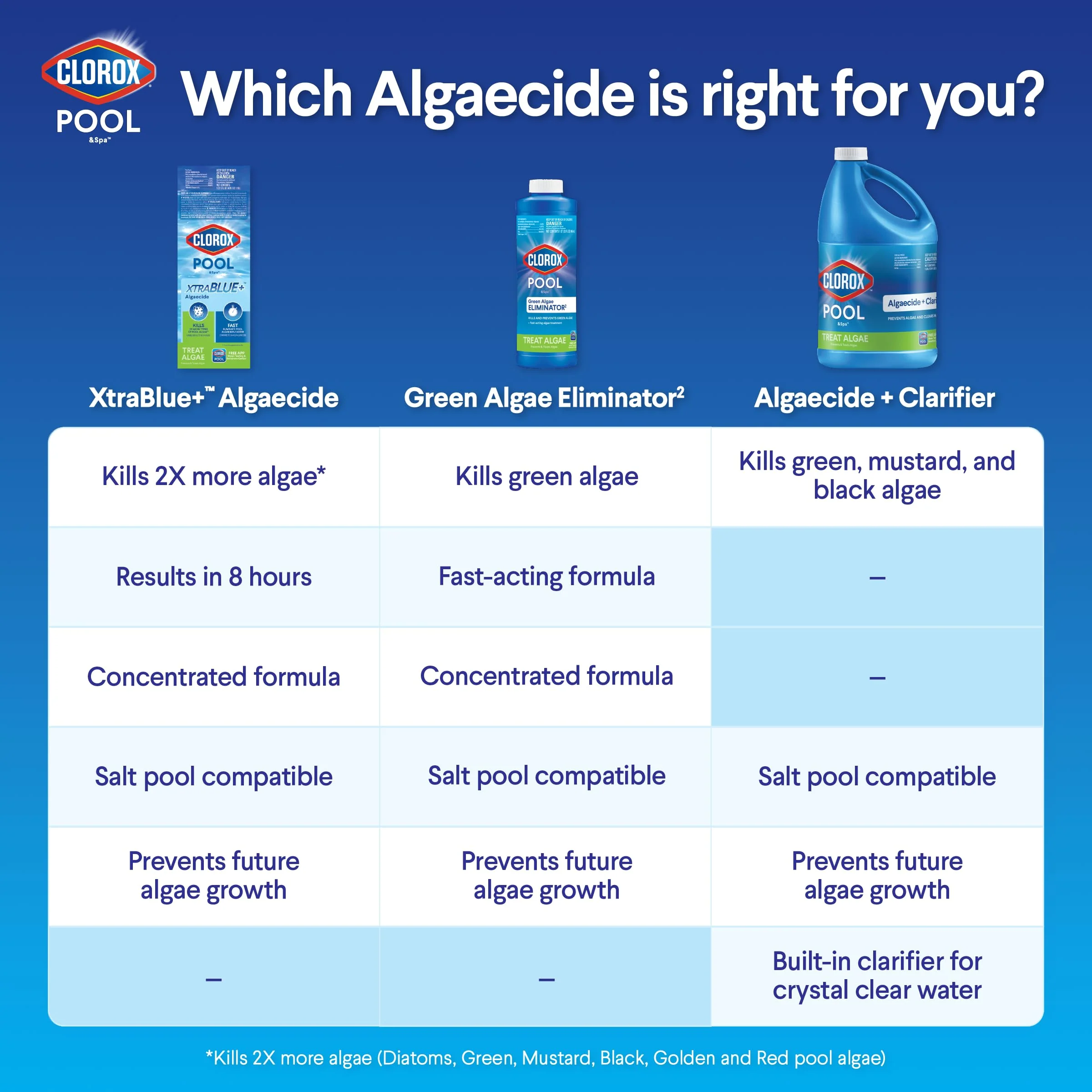 Clorox® Pool&Spa™ Swimming Pool Algaecide, Prevents and Treats Pool Algae, Non-Foaming, 1 Quart (Pack of 1) - Image 5