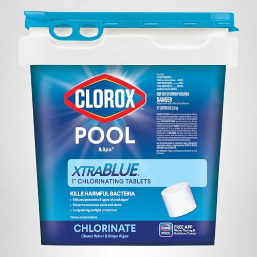 Clorox® Pool&Spa™ XtraBlue 1” Swimming Pool Chlorinating Tablets, Kills Bacteria & Stops Algae, Perfect for Small Pools (5 LB) - Image 2