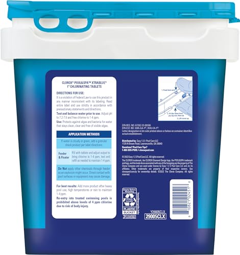 Clorox® Pool&Spa™ XtraBlue 1” Swimming Pool Chlorinating Tablets, Kills Bacteria & Stops Algae, Perfect for Small Pools (5 LB) - Image 7