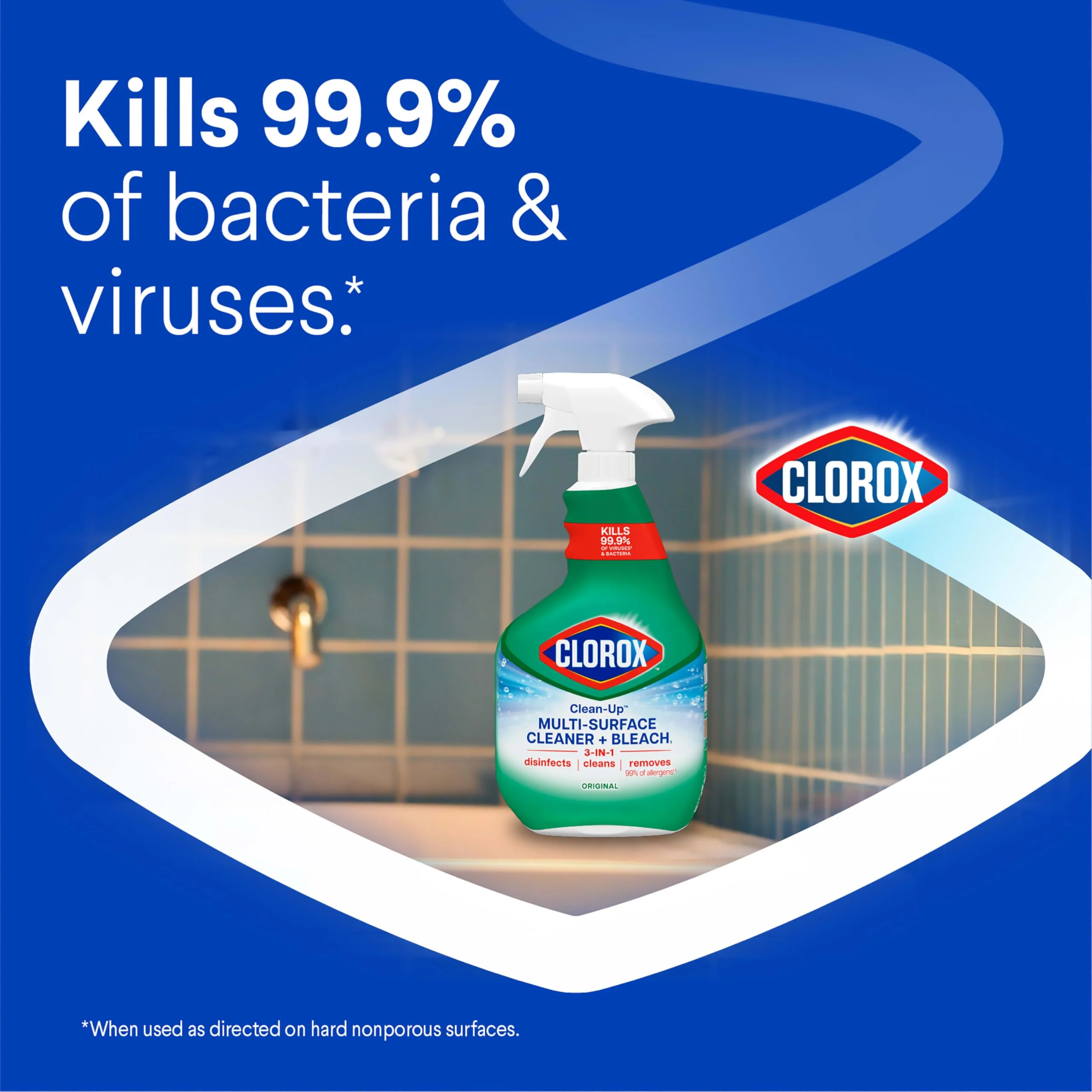 Clorox Clean-Up Multi-Surface Cleaner with Bleach, Original, Spray Bottle, 32 Fl Oz., Pack of 3 - Image 7