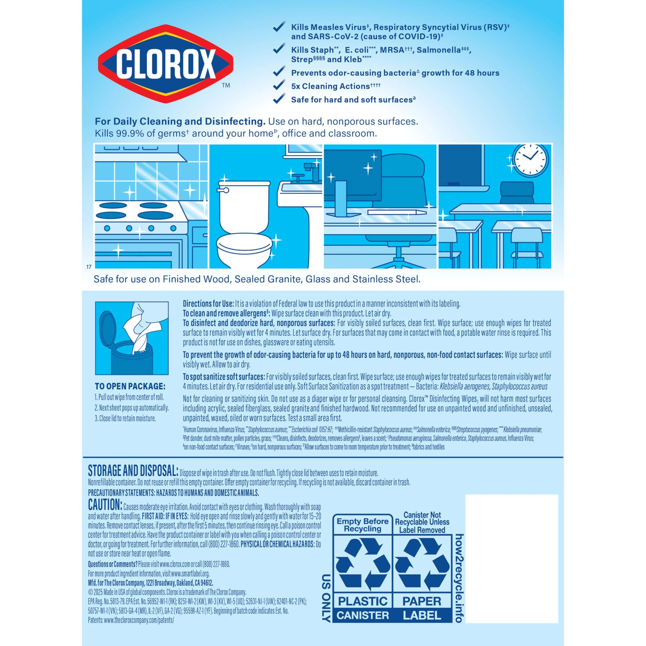 Clorox Disinfecting Cleaning Wipes for Spring Cleaning & Allergy Season, Bleach Free, Fresh Scent and Crisp Lemon, 75 Count Each, Pack of 2 - Image 8