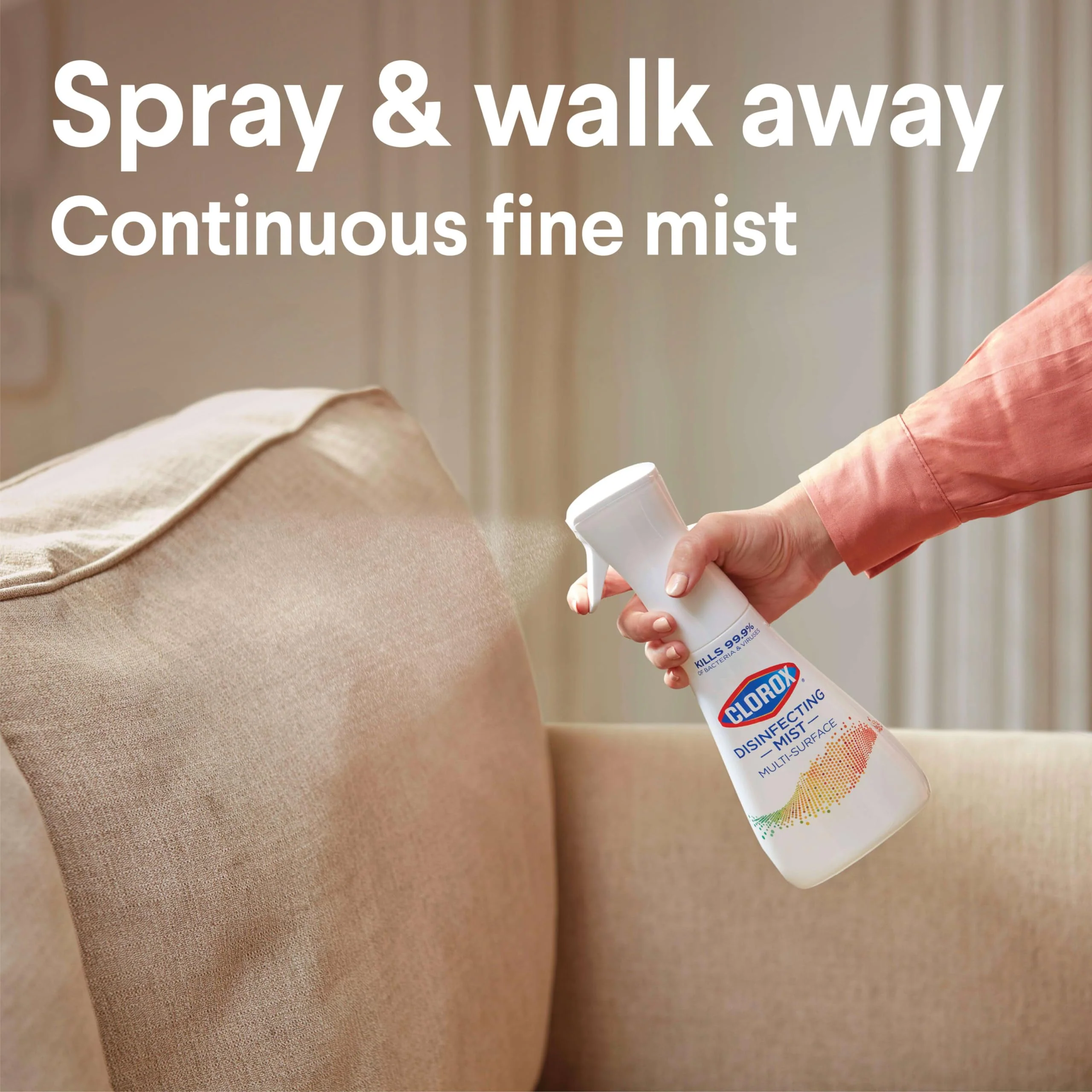 Clorox Disinfecting Mist, Lemon and Orange Blossom, 1 Spray and 1 Refill, 16 oz Each - Image 14