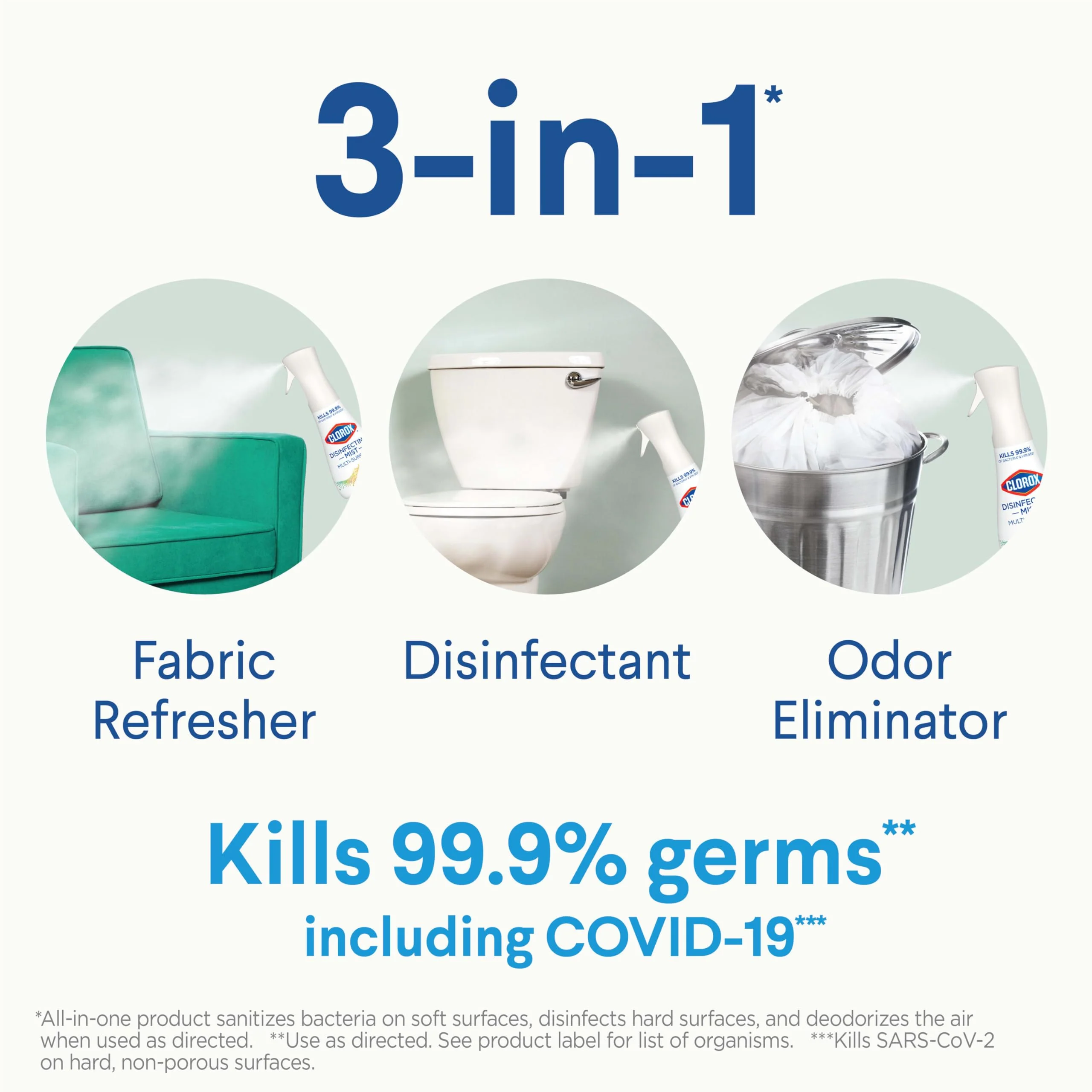 Clorox Disinfecting Mist, Lemon and Orange Blossom, 1 Spray and 1 Refill, 16 oz Each - Image 18