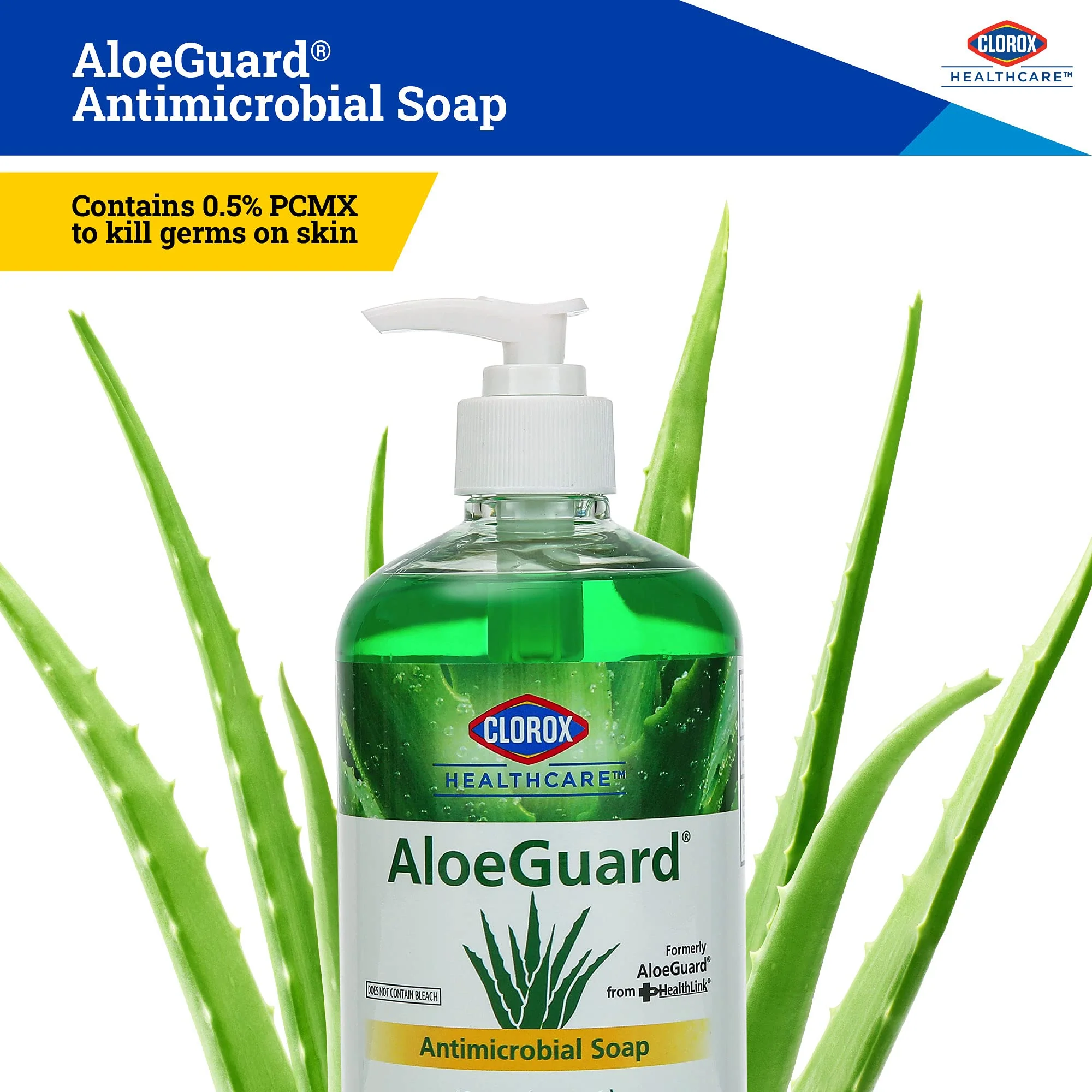 Clorox Healthcare AloeGuard Antimicrobial Liquid Hand Soap with Pump, Gentle and Moisturizing Hand Soap Bottle with Aloe Vera - Handwash for Healthcare & Everyday Use, 18 Fl Oz - Image 8
