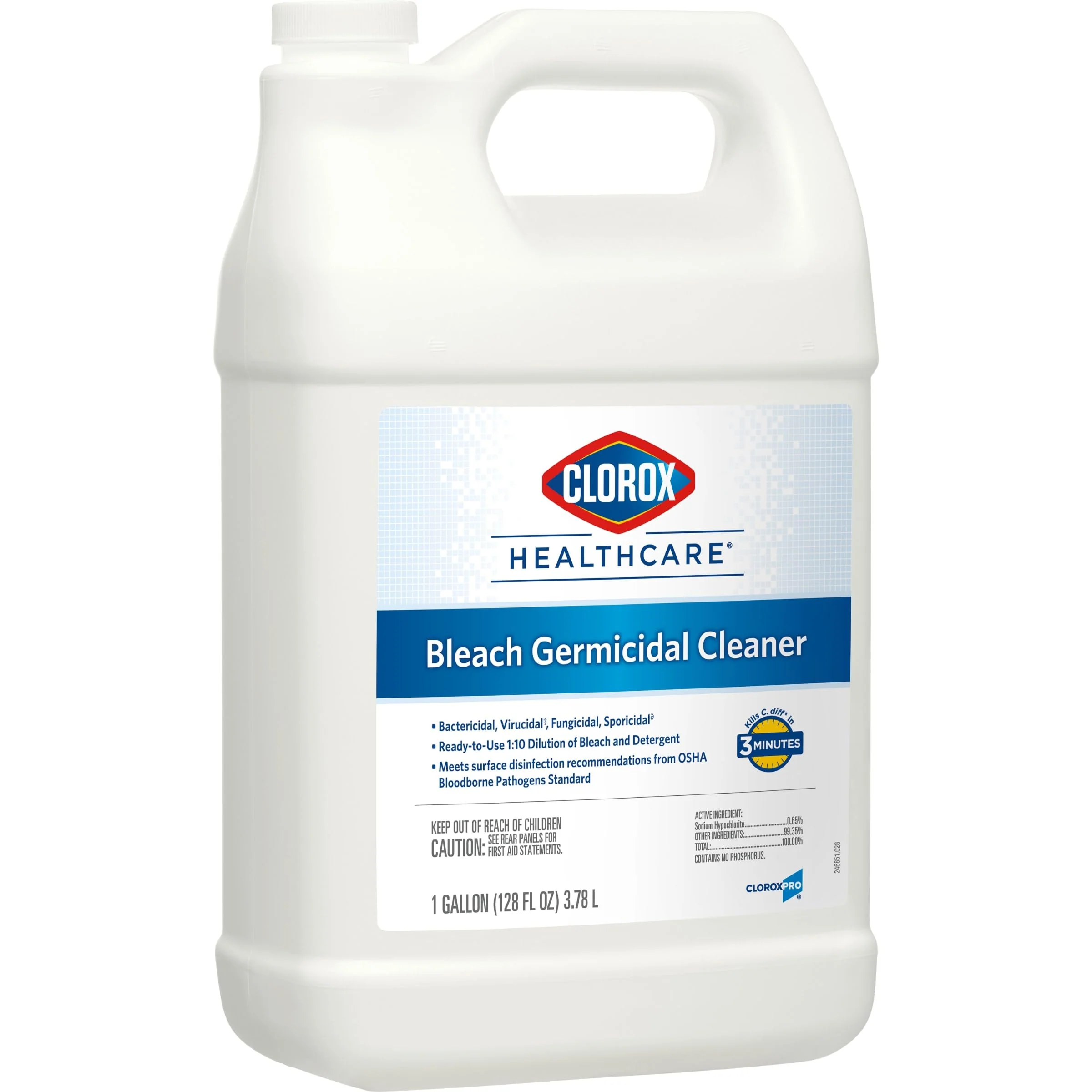 Clorox Healthcare Bleach Germicidal Cleaner Refill, 128 Fluid Ounces, Pack of 4 (Package May Vary) - Image 3