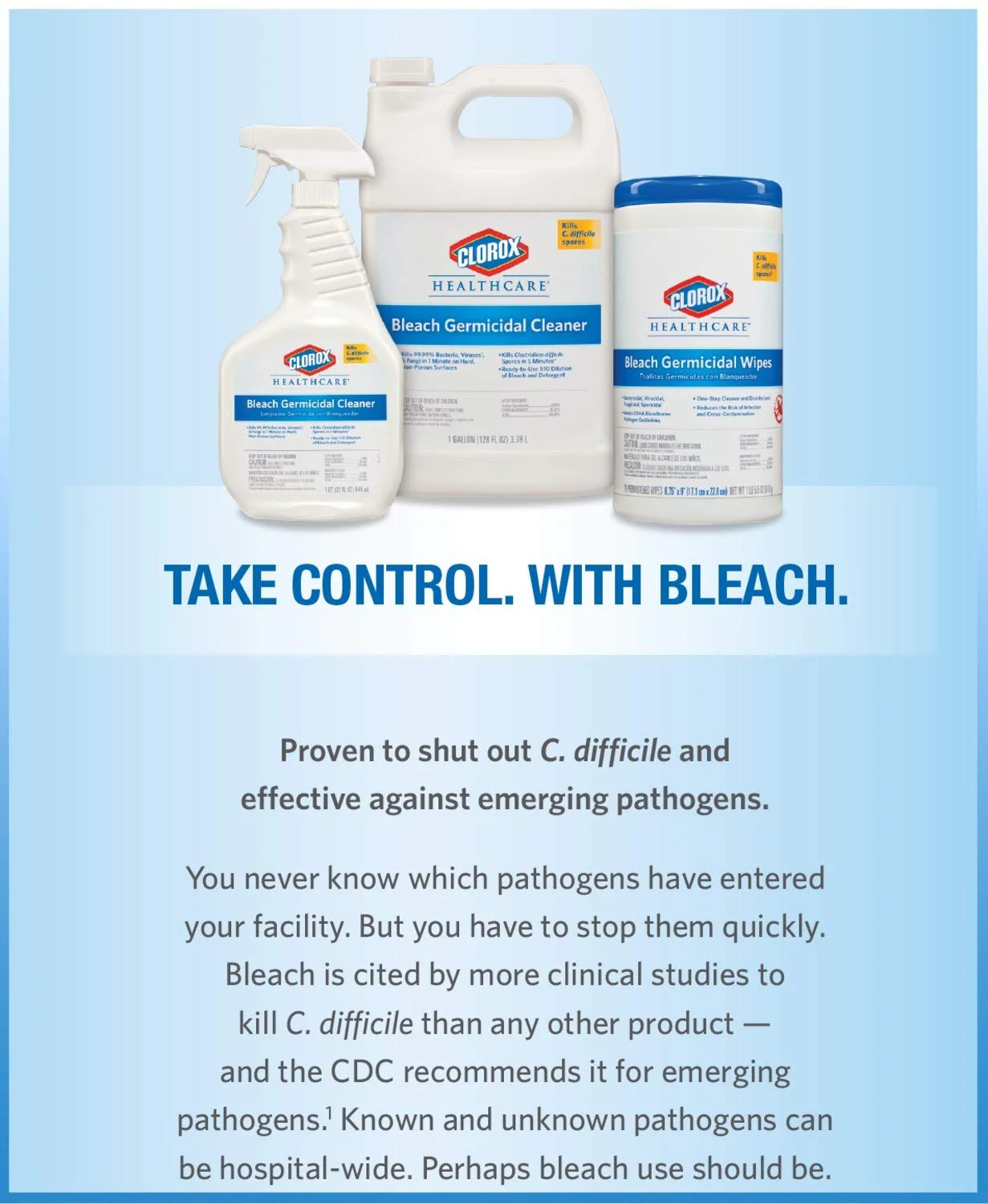 Clorox Healthcare Bleach Germicidal Cleaner Spray, 32 Fluid Ounces (Package May Vary) - Image 7