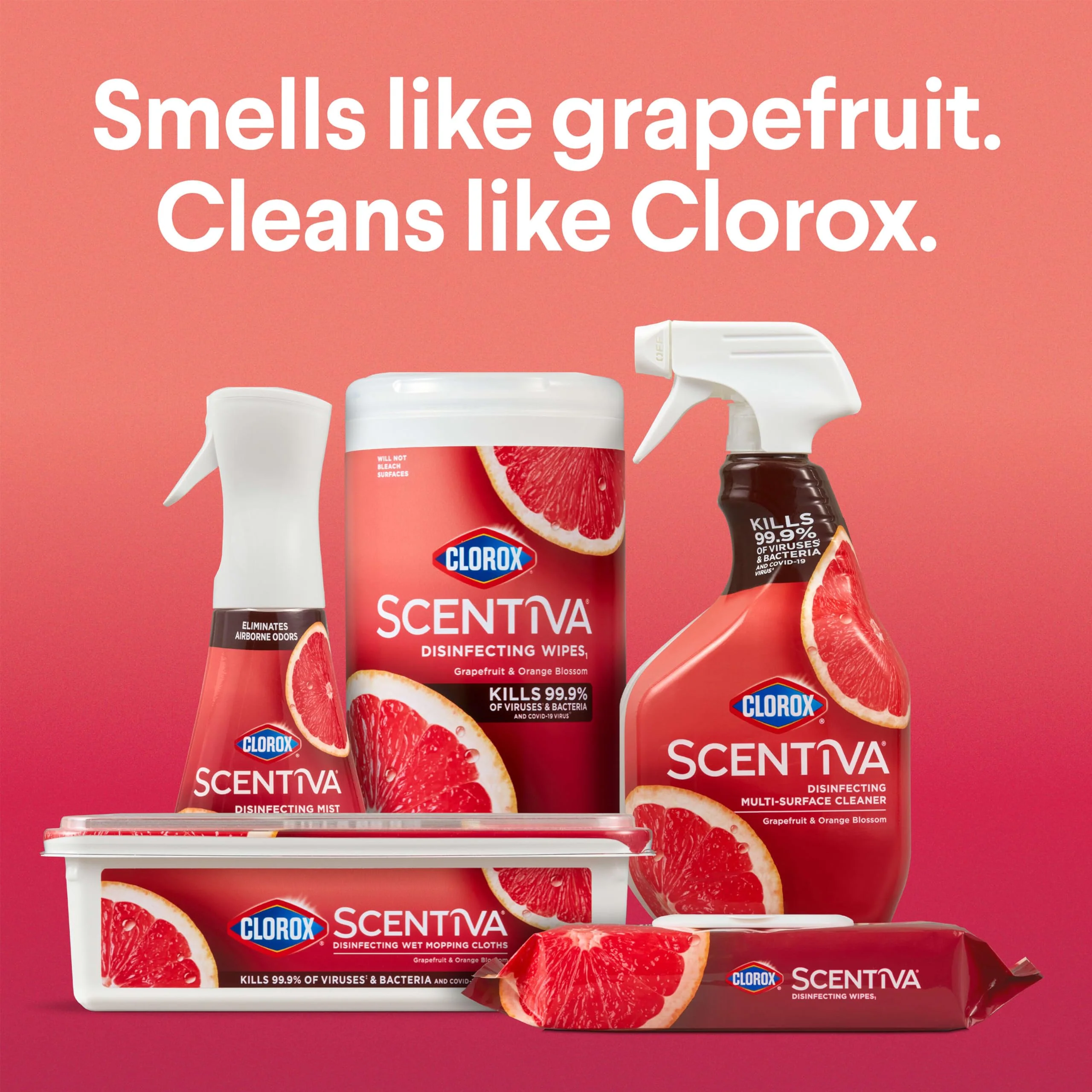 Clorox Scentiva Disinfecting Mist, Grapefruit and Orange Blossom, Refill, 16 Fl Oz Each, Pack of 3 - Image 5