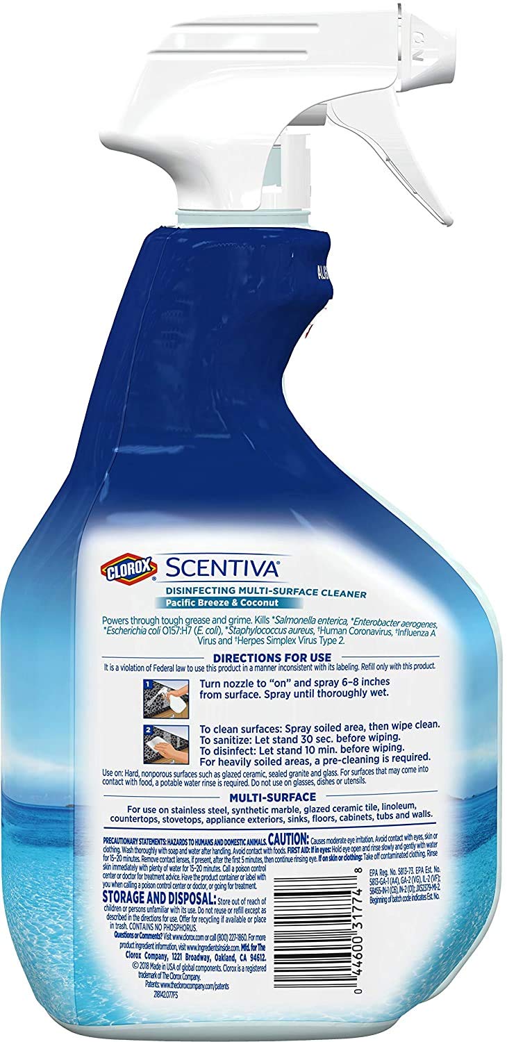 Clorox Scentiva Disinfecting multi surface Cleaner 2 PK (Pacific Breeze & Coconut) *24FL OZ* -- - Image 2