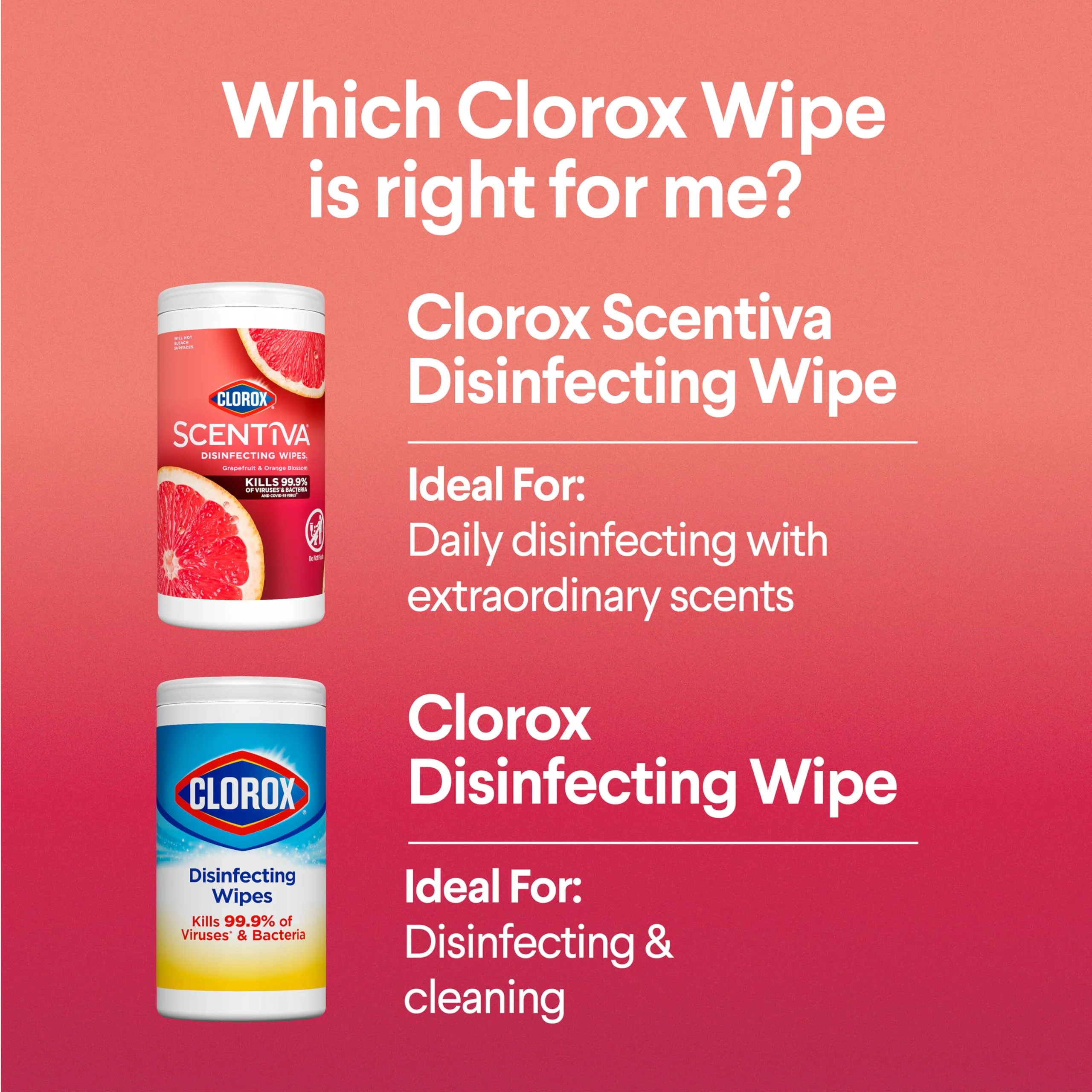 Clorox Scentiva Disinfecting Wipes, Grapefruit and Orange Blossom, 75 Count Each (Pack May vary) (Pack of 3) - Image 3