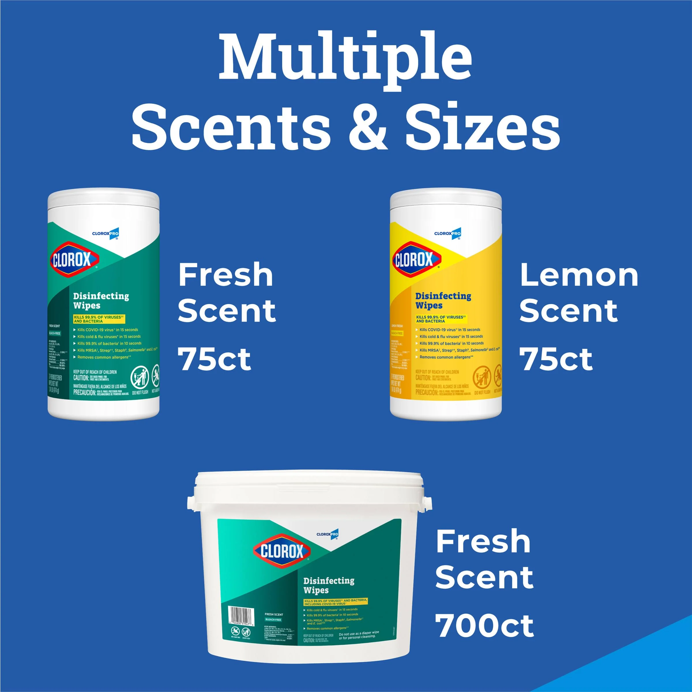 CloroxPro Clorox Disinfecting Wipes, Lemon Fresh, 75 Count (Package May Vary) - Image 4