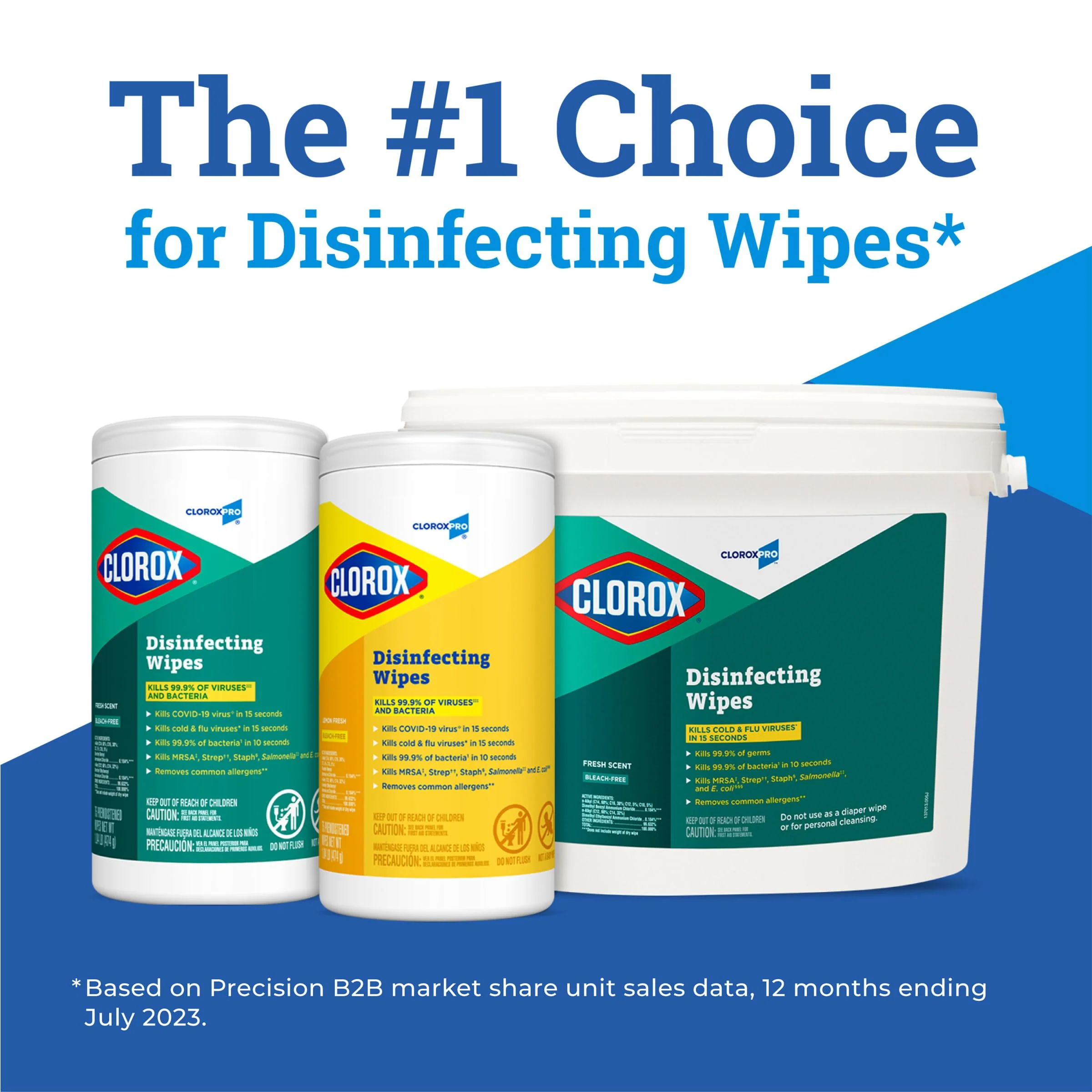 CloroxPro Clorox Disinfecting Wipes, Lemon Fresh, 75 Count (Package May Vary) - Image 7