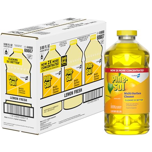 CloroxPro Pine-Sol Multi-Surface Cleaner, All Purpose Cleaner, Lemon Fresh, 80 Fluid Ounces, Pack of 3 (Package May Vary) - Image 2