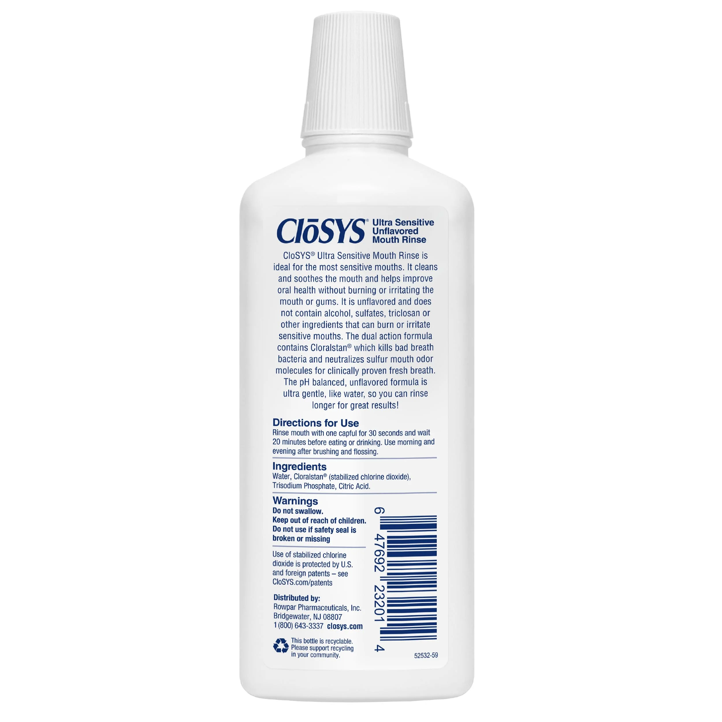 CloSYS Ultra Sensitive Mouthwash, 32 Oz, Alcohol Free Mouthwash, Unflavored Mouth Wash, Dye Free, pH Balanced, Helps Soothe Entire Mouth - Image 7