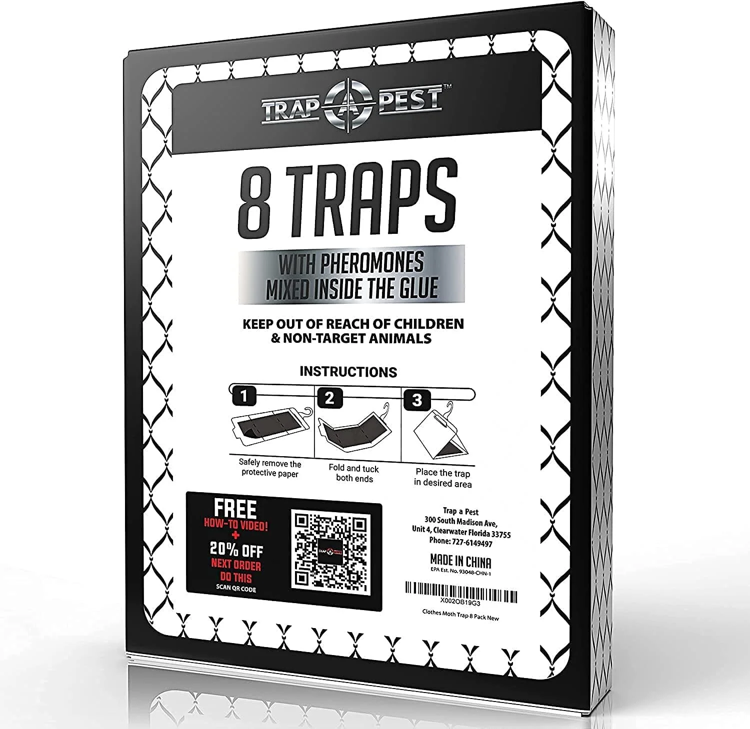 Clothing Moth Traps - 8 Pack - Non Toxic Moth Traps for Clothes with Pheromone Attractant - Odorless Sticky Trap for Closet, Carpets - Image 2