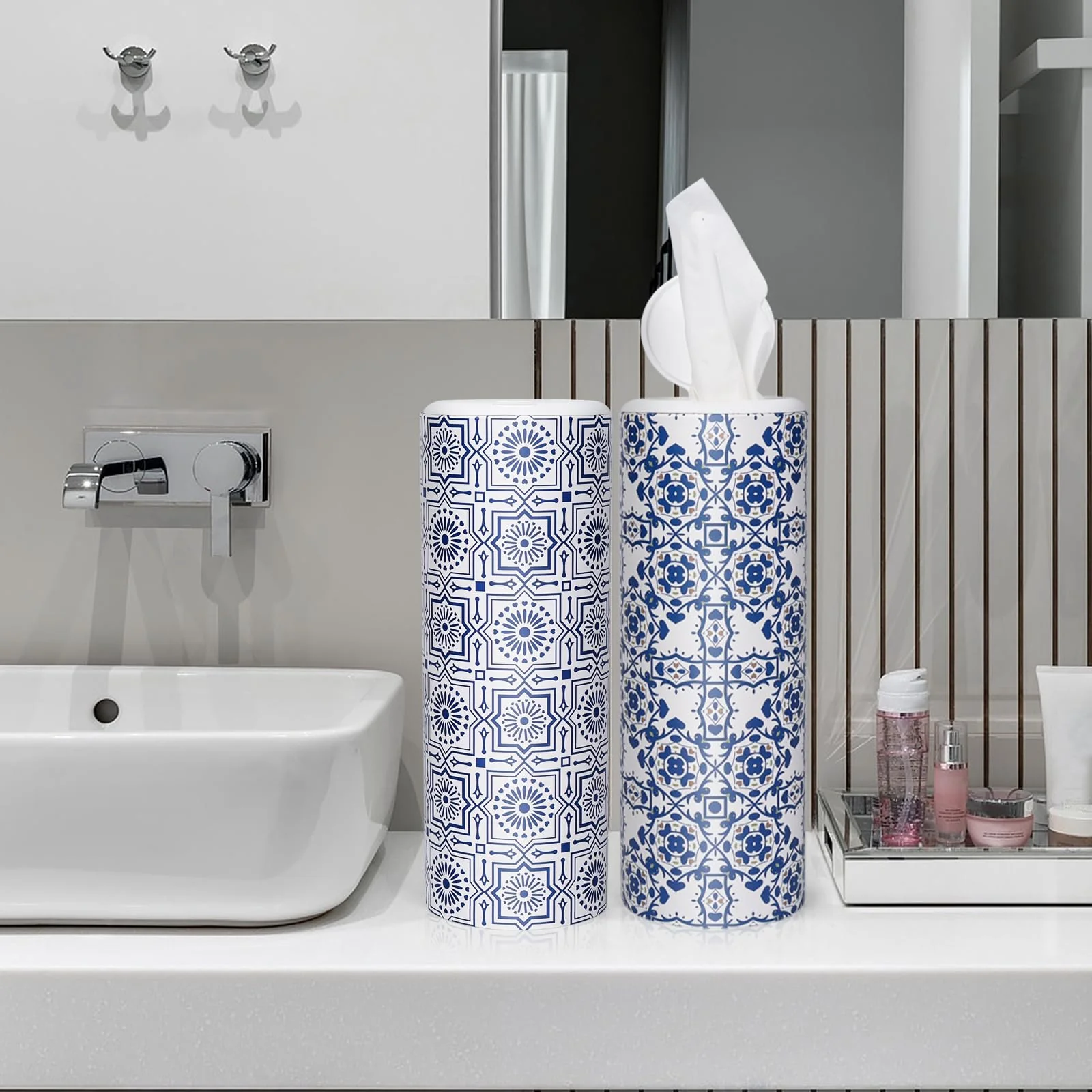 CLOVER Car Tissue Holder with Facial Tissues Bulk,4 Tubes Lotion, Travel Tissues for Cup Holder, Car tissues Cylinder with Gift Wrapping(3-ply,200 Sheets) - Image 5